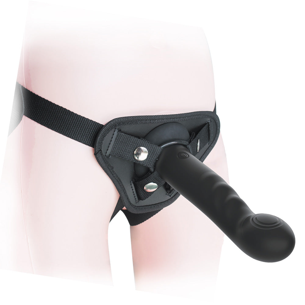 Aphrodisia Duo Pulse Thumping Dildo with Strap-On Harness - Powerful Couples Sex Toy for Enhanced Intimacy & Role Play Scenes