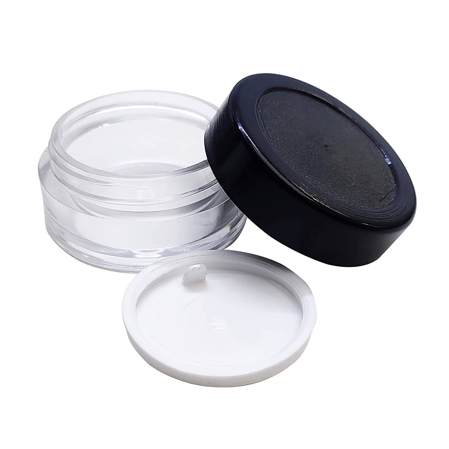12-Piece Acrylic 8g Black & Transparent Cosmetic Containers for Creams, Lip Balm, Body Butter, Essential Oils - Travel-Friendly Makeup Storage Jars (Pack of 12) | Perfect for DIY Beauty Products & Organizing Skincare Essentials