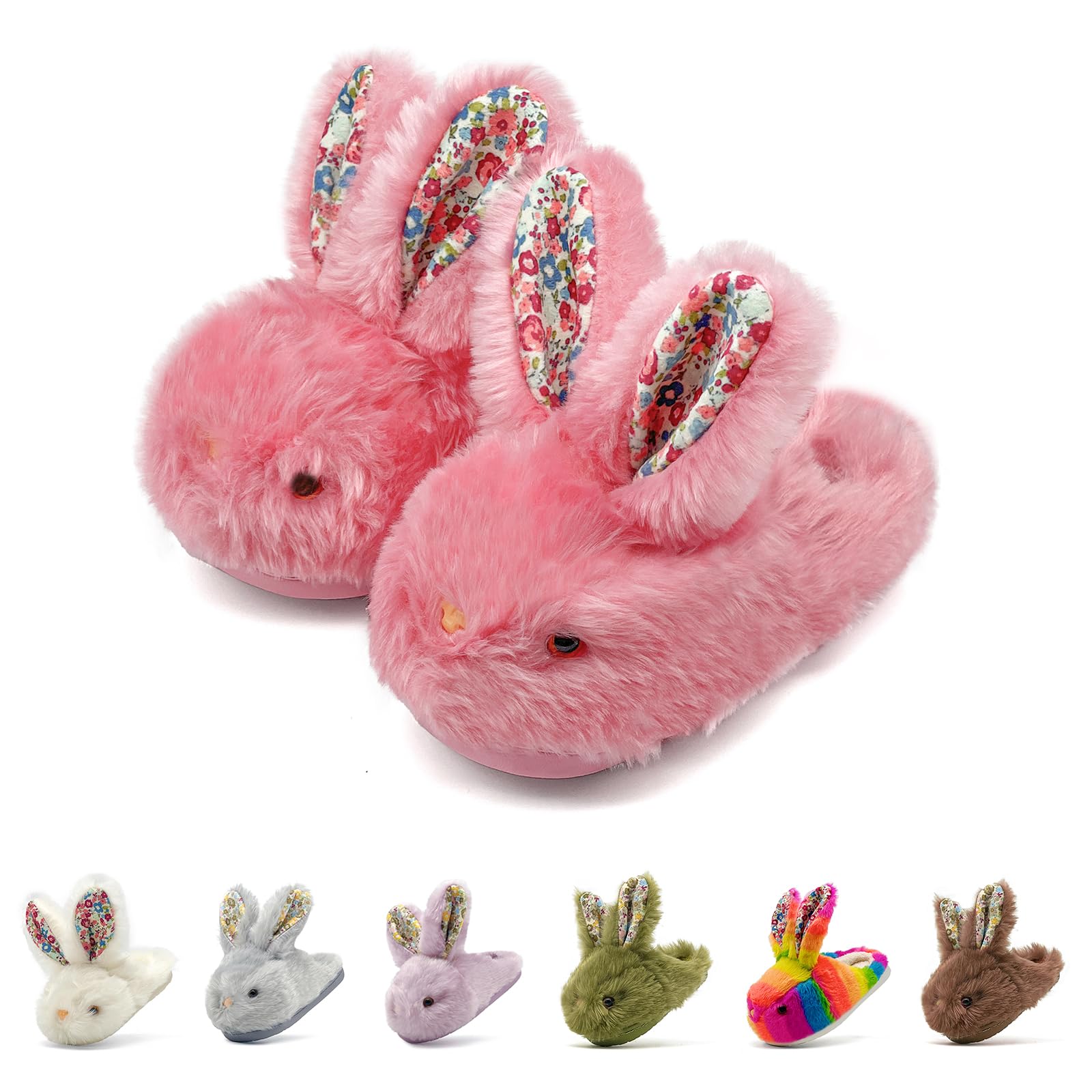 **Soft Plush Bunny Slippers for Toddlers - Anti-Slip Indoor/Outdoor Winter Slippers for Girls & Boys | Cozy & Warm Kids House Shoes for Playtime & Lounging**
