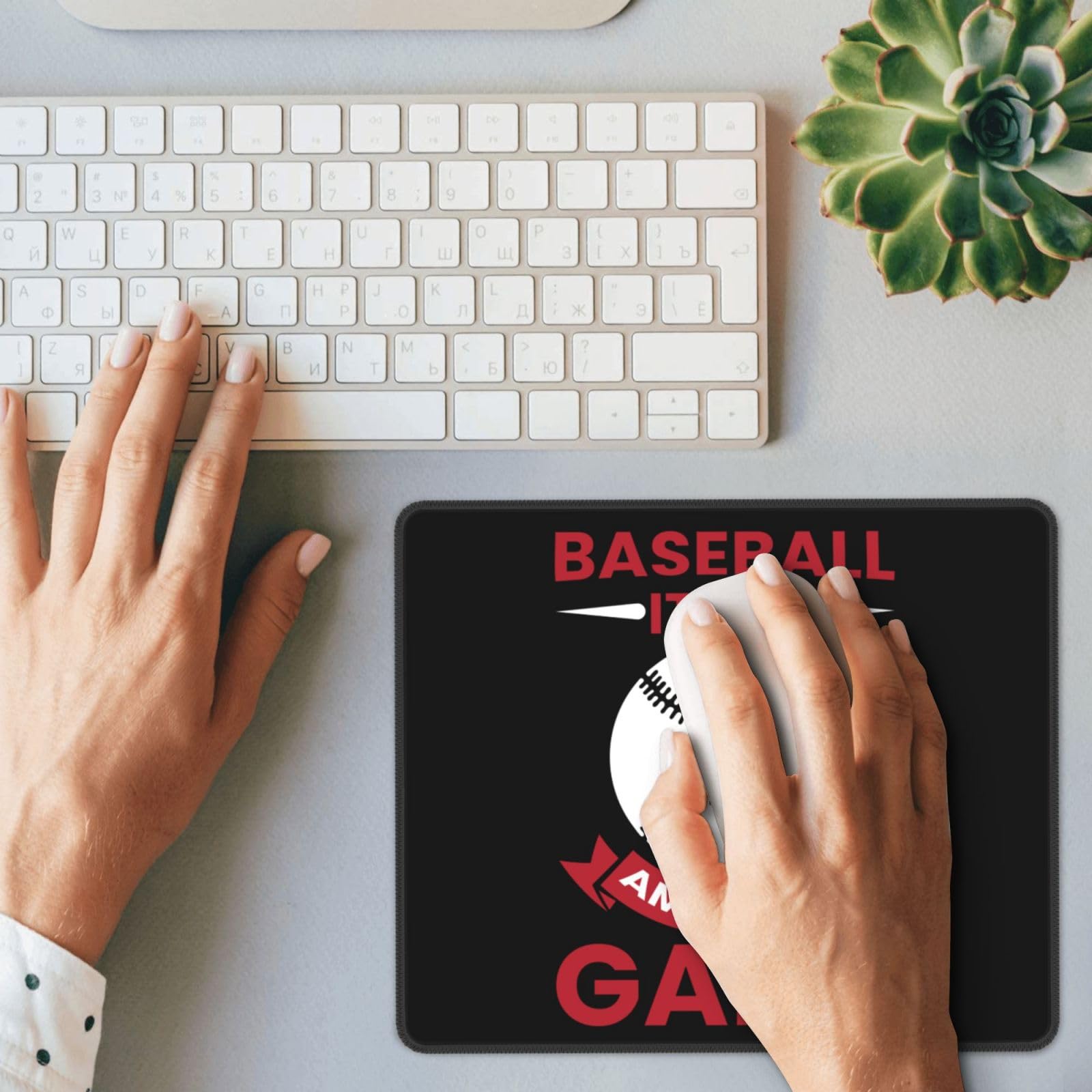 SIYTUAU American Baseball Game Mouse Pad - 10x12 Inch Non-Slip Rubber Mousepad for Office, Laptop & Gaming - Waterproof & Durable Desk Accessory for Baseball Fans & PC Enthusiasts