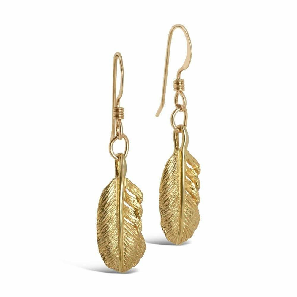 Elegant Gold Feather Earrings for Women - Lightweight & Hypoallergenic - Perfect for Parties, Weddings & Everyday Wear