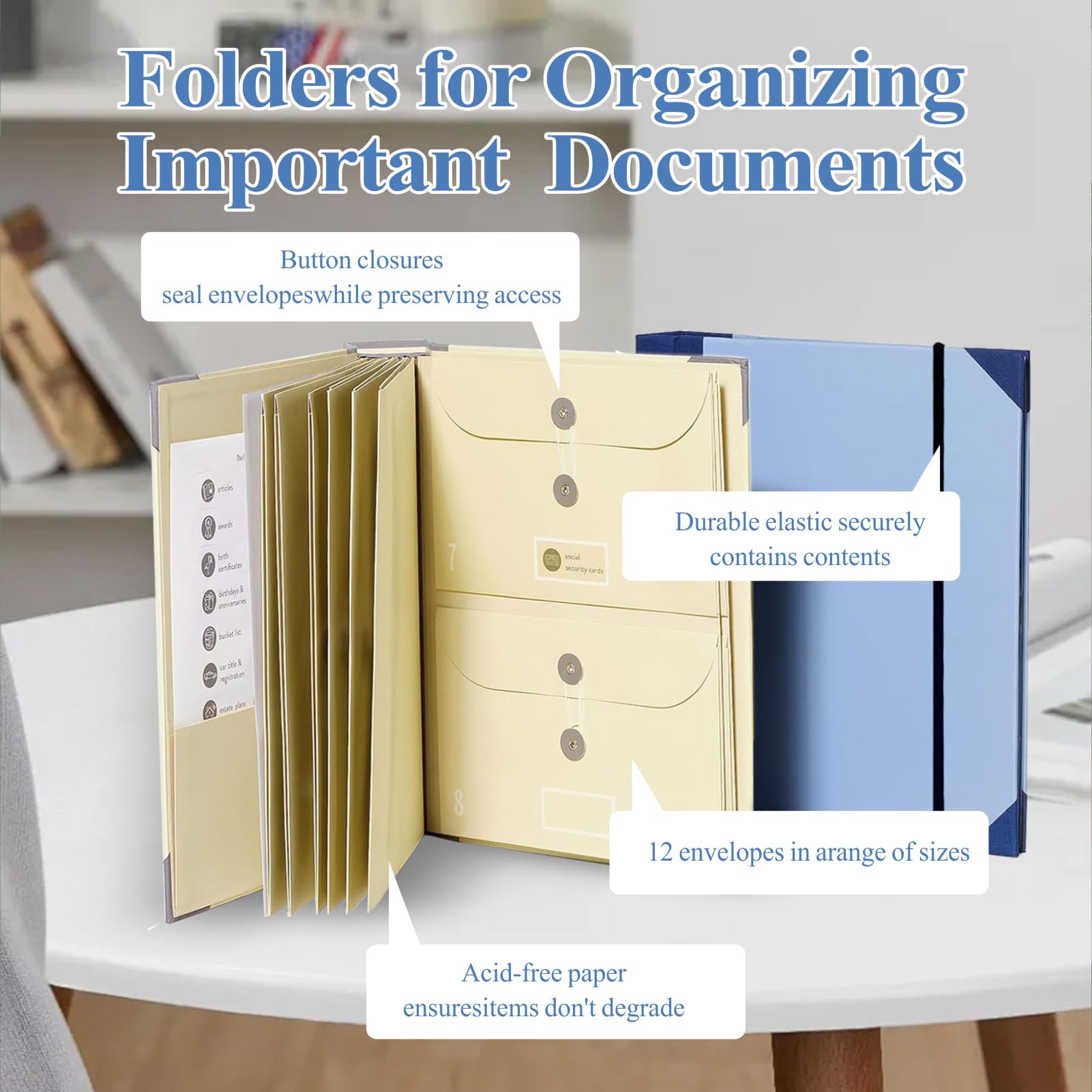 2024 Premium Document Organizer Folio - Estate Planning Binder, Missing Person File Organizer for Office, School & Work - Grey | Secure Paper Storage for Important Documents & Emergency Planning