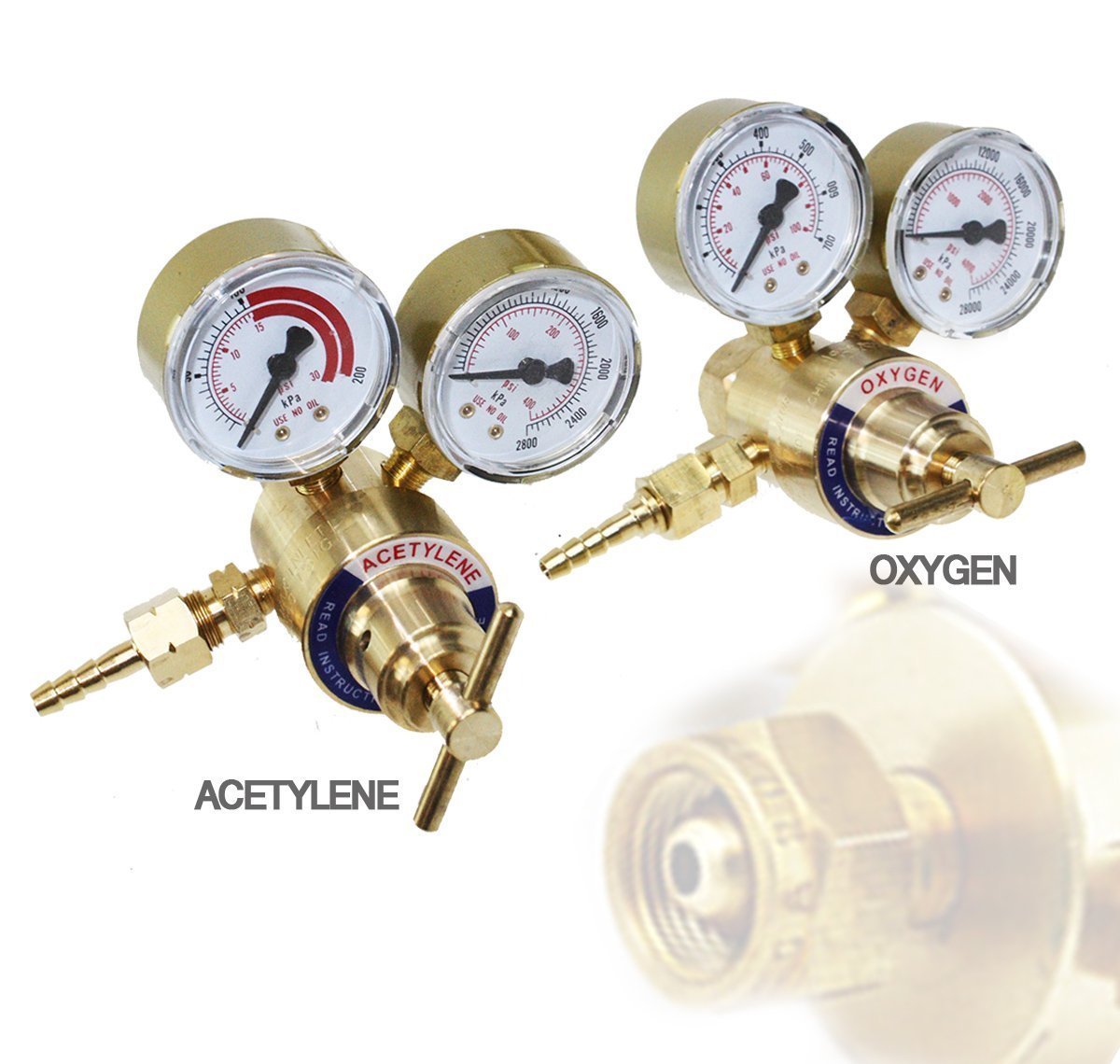 Premium Solid Brass Oxygen & Acetylene Regulators for Victor Gas Torch - Heavy Duty Welding & Cutting Equipment - Perfect for Metal Fabrication, HVAC Repair & Industrial Applications