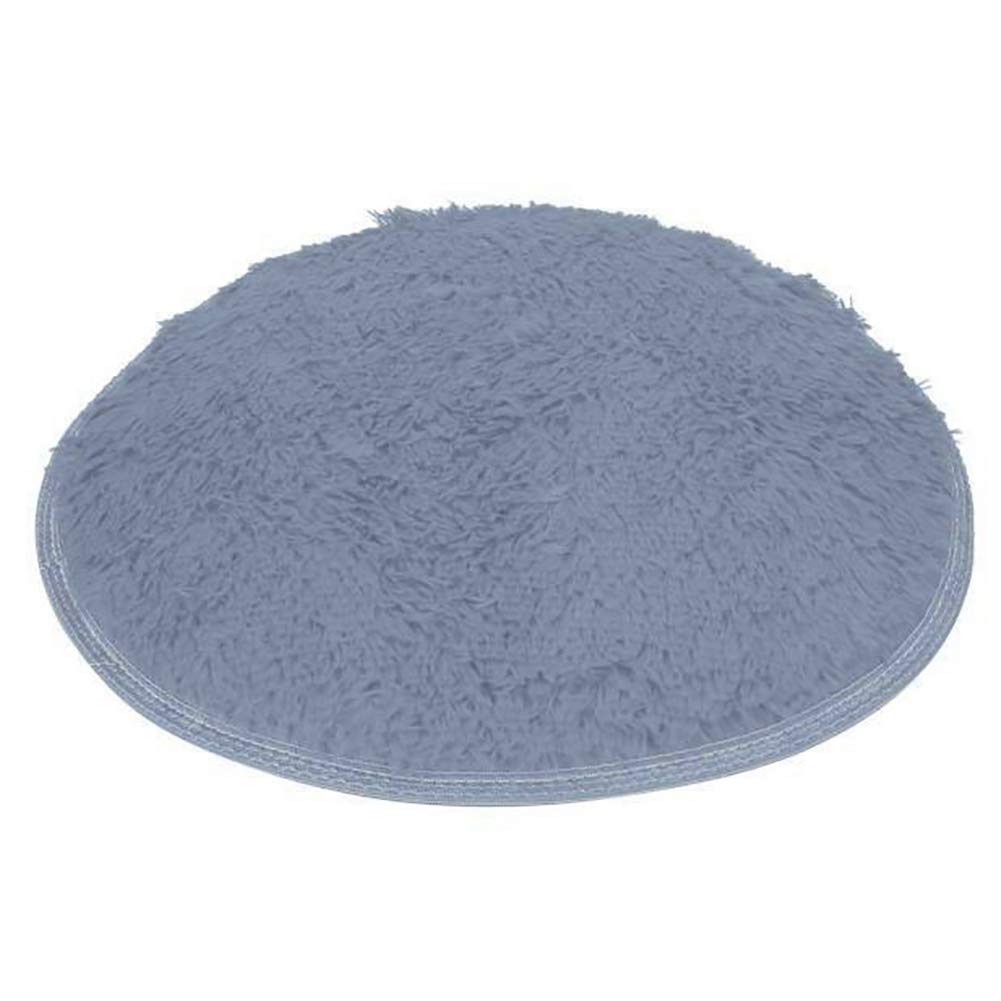 40cm Round Soft Non-Slip Fleece Bath Mat - Absorbent Bathroom Rug for Shower, Bedroom & Home Decor - Grey Plush Floor Mat for Comfort & Safety