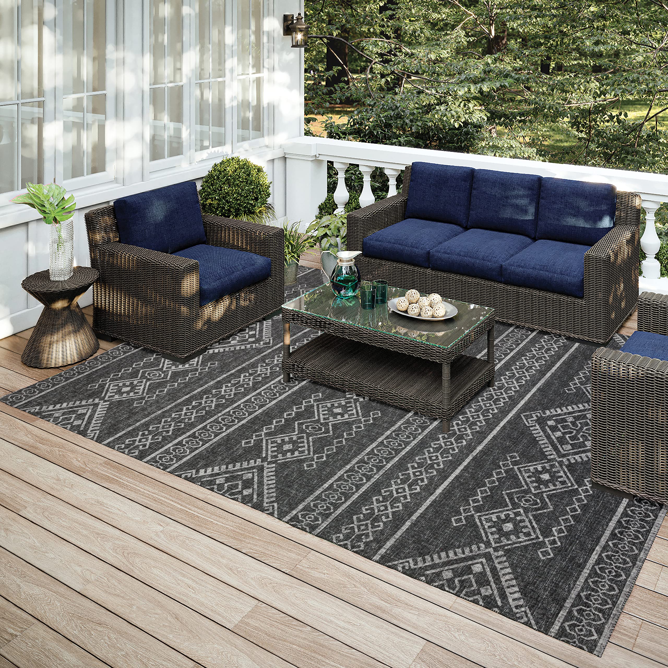 Addison Rugs Yuma AYU44 Gray 8' x 10' Area Rug - Soft Modern Living Room Carpet for Home Decor, Bedroom & Office
