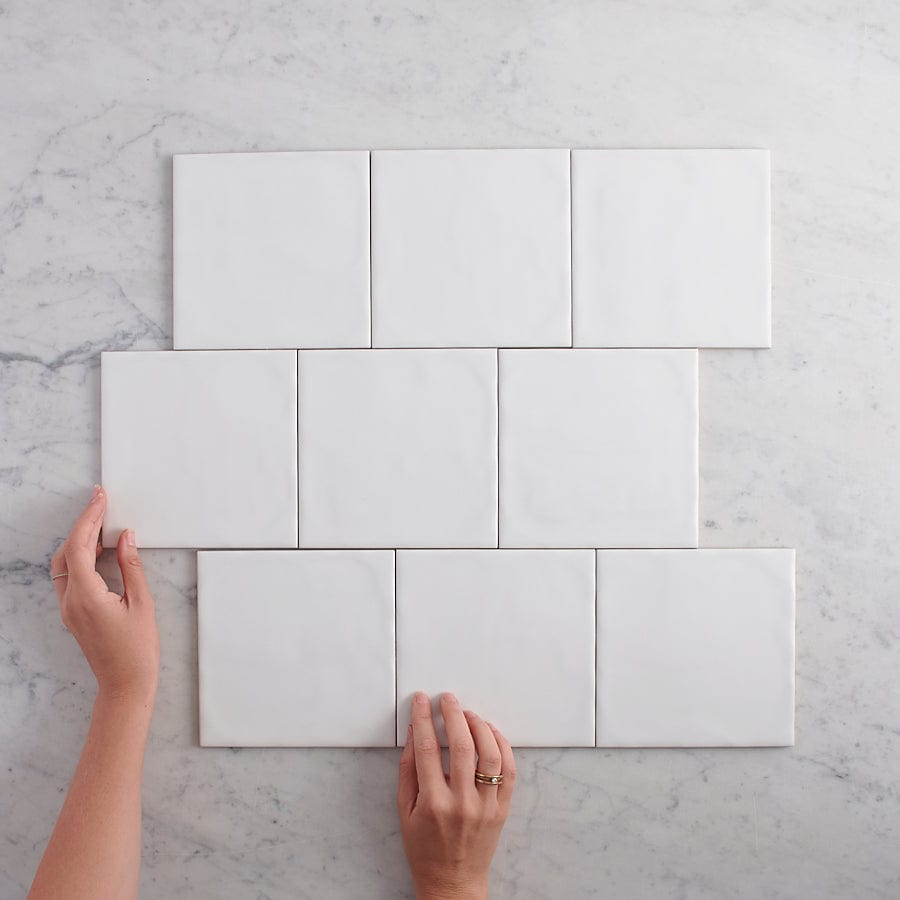 Premium Newport Matte Large Square White Tile - 12x12 Inch Ceramic Wall & Floor Tile for Bathroom, Kitchen, and Backsplash