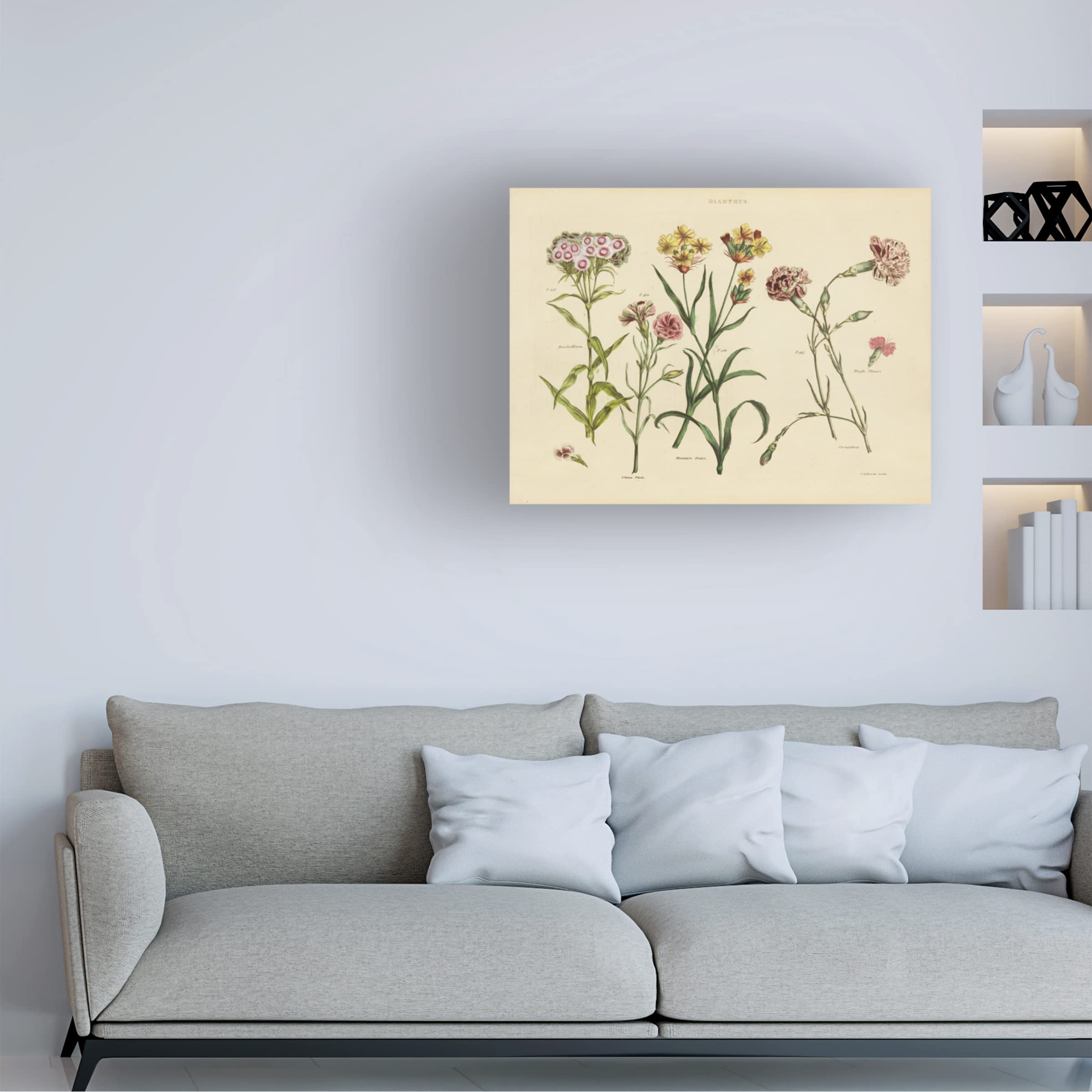 Trademark Fine Art 'Blue Bouquet' Canvas Wall Art by Farida Zaman - Floral Home Decor for Living Room, Bedroom & Office