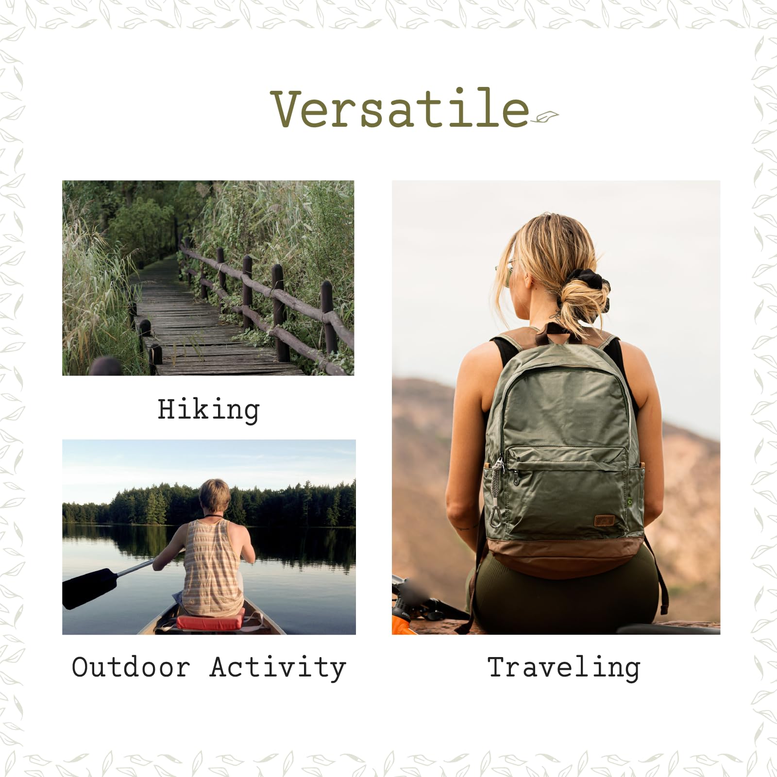 TSD Urban Canvas Backpack - Durable Lightweight Hiking Daypack for Men & Women, Water-Resistant Travel Backpack for Work, School & Outdoor Adventures | Perfect for Commuting, College & Weekend Getaways