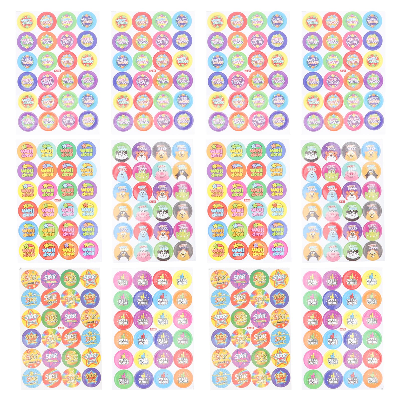 LUOZZY 100 Sheets Motivational Reward Stickers for Teachers & Students - Colorful Encouragement Stickers for Classroom, Homeschooling & Behavior Incentives