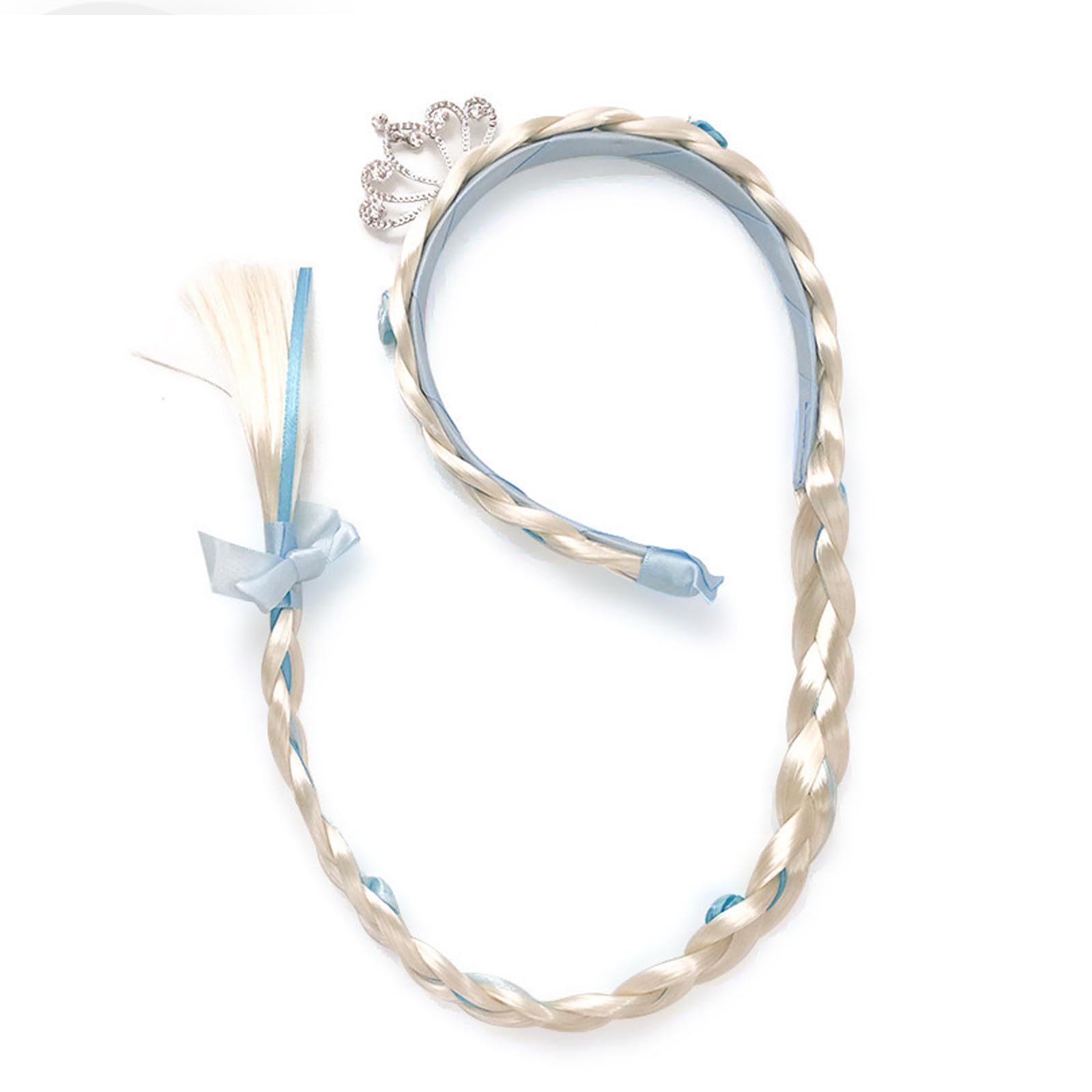 Blue Princess Hair Crown Headband for Girls - Elegant Hair Accessories for Wig, Braid & Party - Perfect for Birthday, Wedding & Cosplay