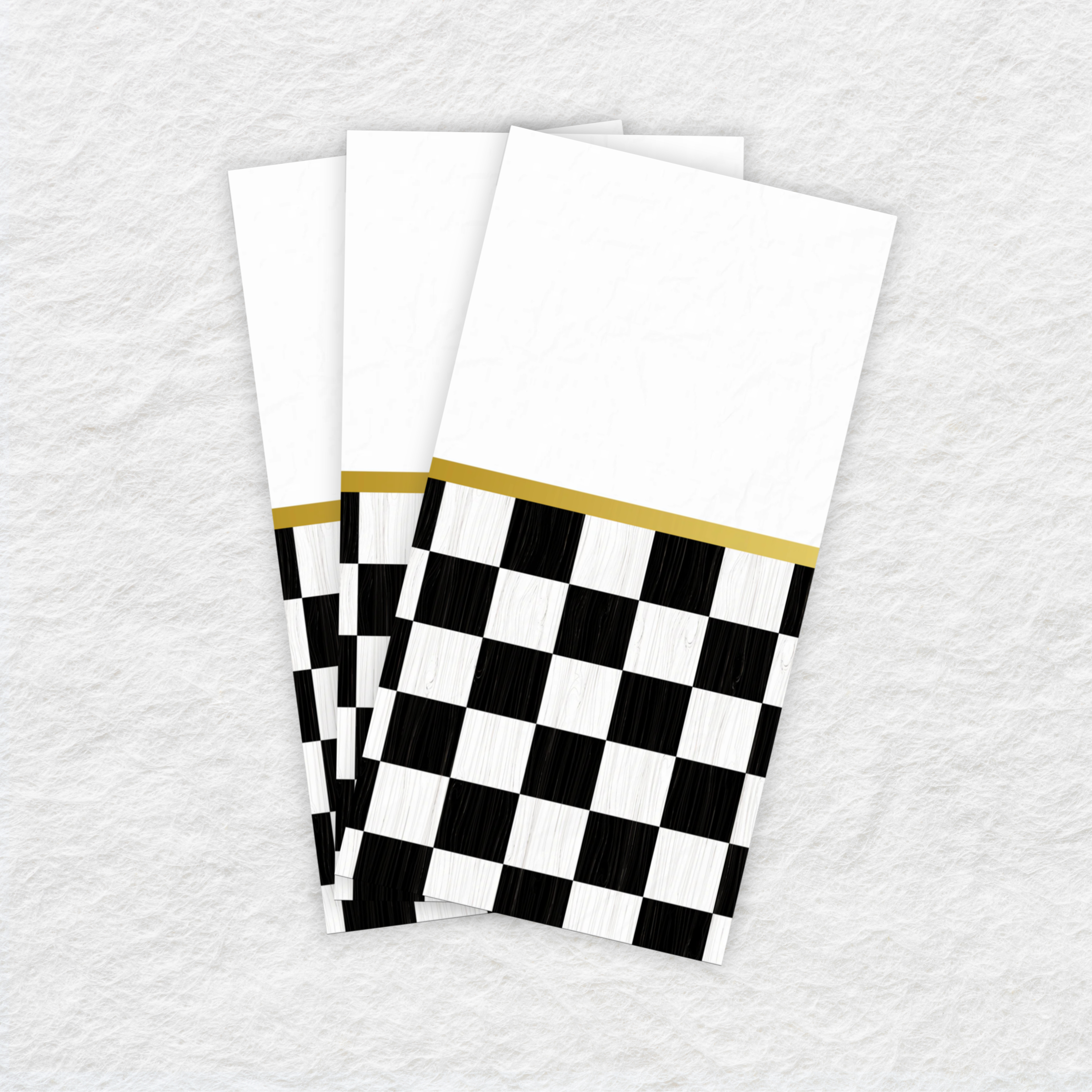 Premium Disposable Linen-Like Paper Guest Towels - 16 Pack Black Checkered Pattern - Perfect for Weddings, Parties & Upscale Events
