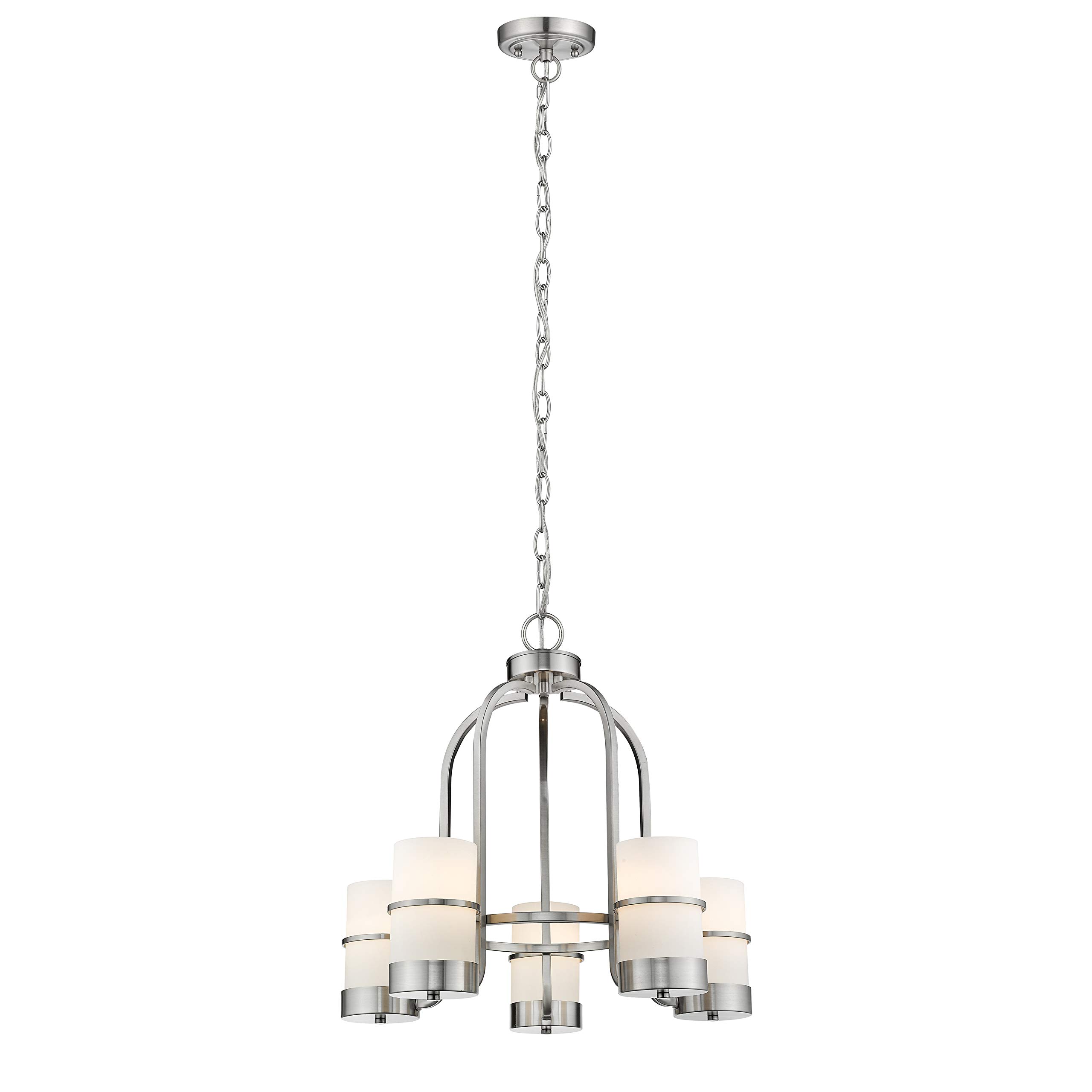 5-Light Brushed Nickel Mini Chandelier - 22
