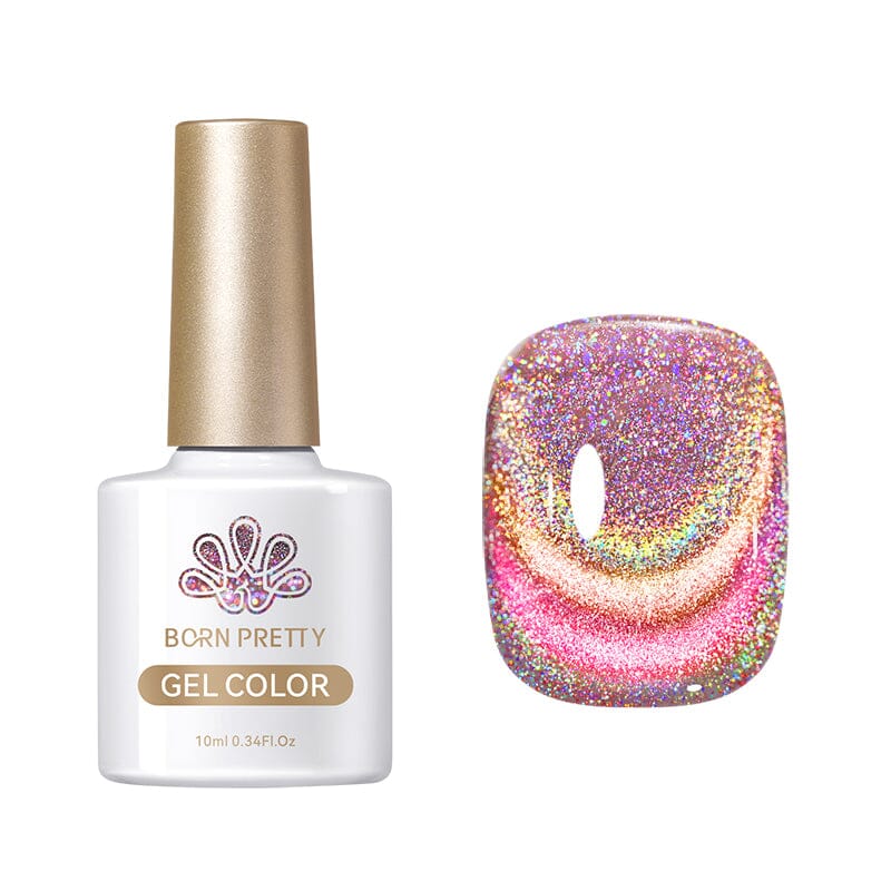 RG05 Rainbow Glass Cat Magnetic Gel 10ml - Colorful Nail Art Polish for Creative Designs | Perfect for DIY Manicures, Nail Salons & Gift Giving