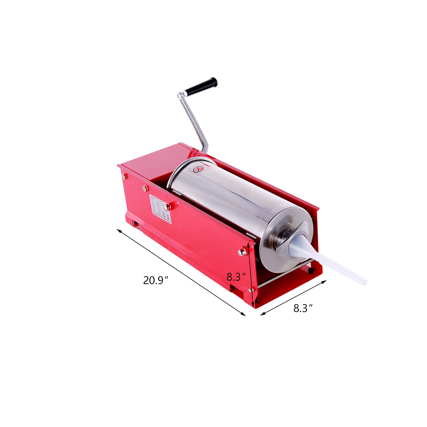 11 Lbs (5 Liter) Hakka 2-Speed Horizontal Sausage Stuffer - Heavy Duty Steel Sausage Maker for Home Kitchen & Commercial Use - Perfect for Making Italian, German, and Breakfast Sausages