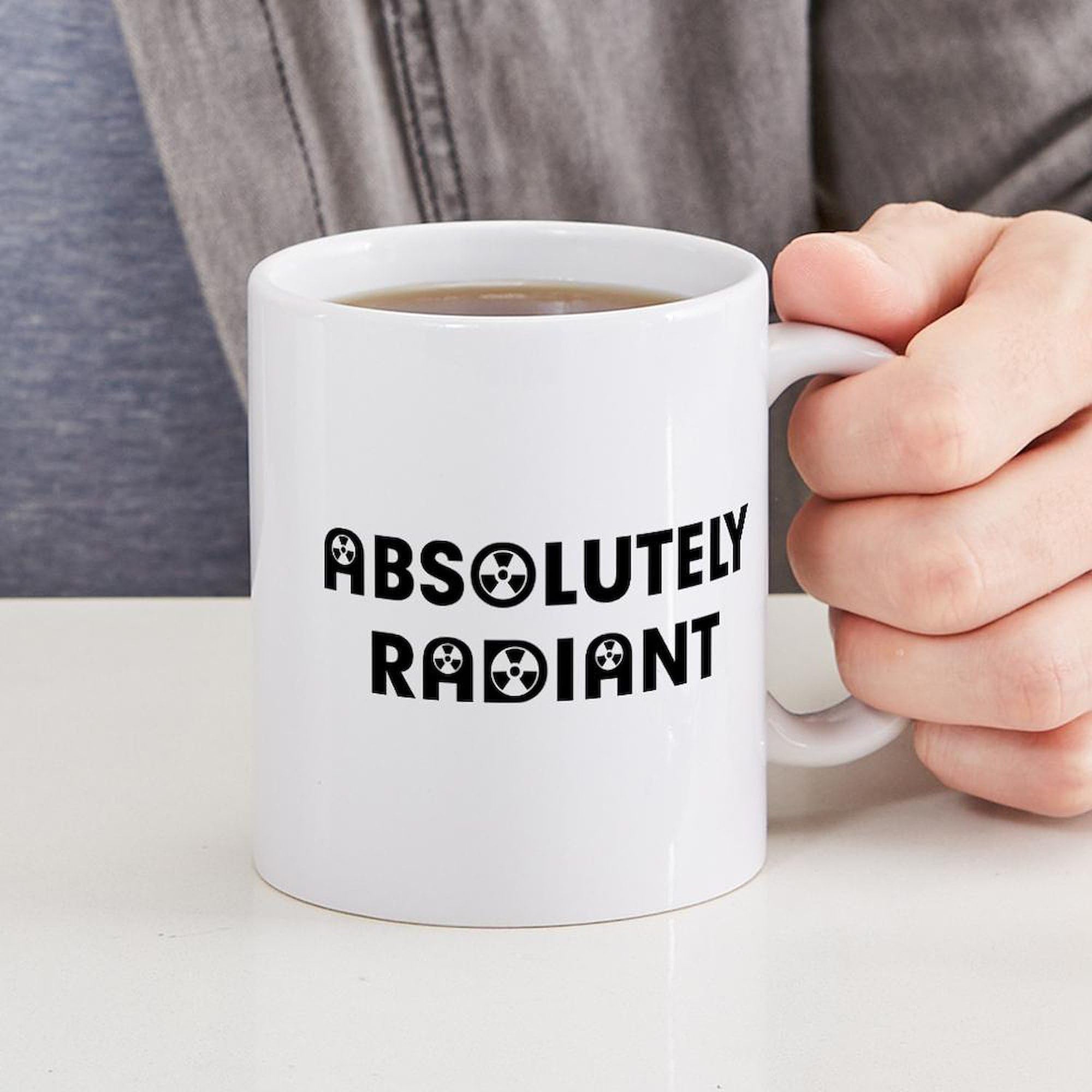 Absolutely Radiant 11 oz Ceramic Coffee Mug - Perfect for Home, Office & Gifts | 325ml White Coffee Cup for Tea, Hot Chocolate & Morning Brews