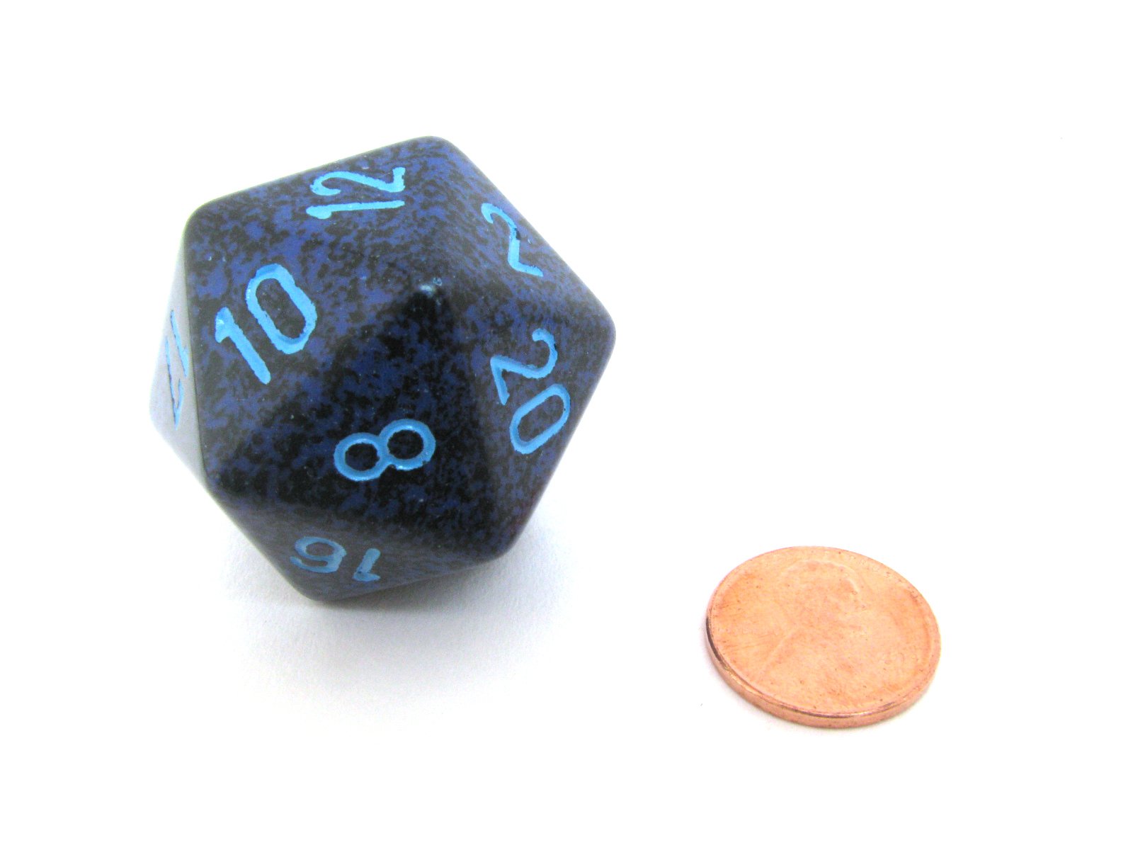 34mm Speckled Cobalt Jumbo d20 Counter Dice for D&D, RPGs, and Tabletop Gaming - Perfect for Game Nights, Collectors, and Role-Playing Adventures