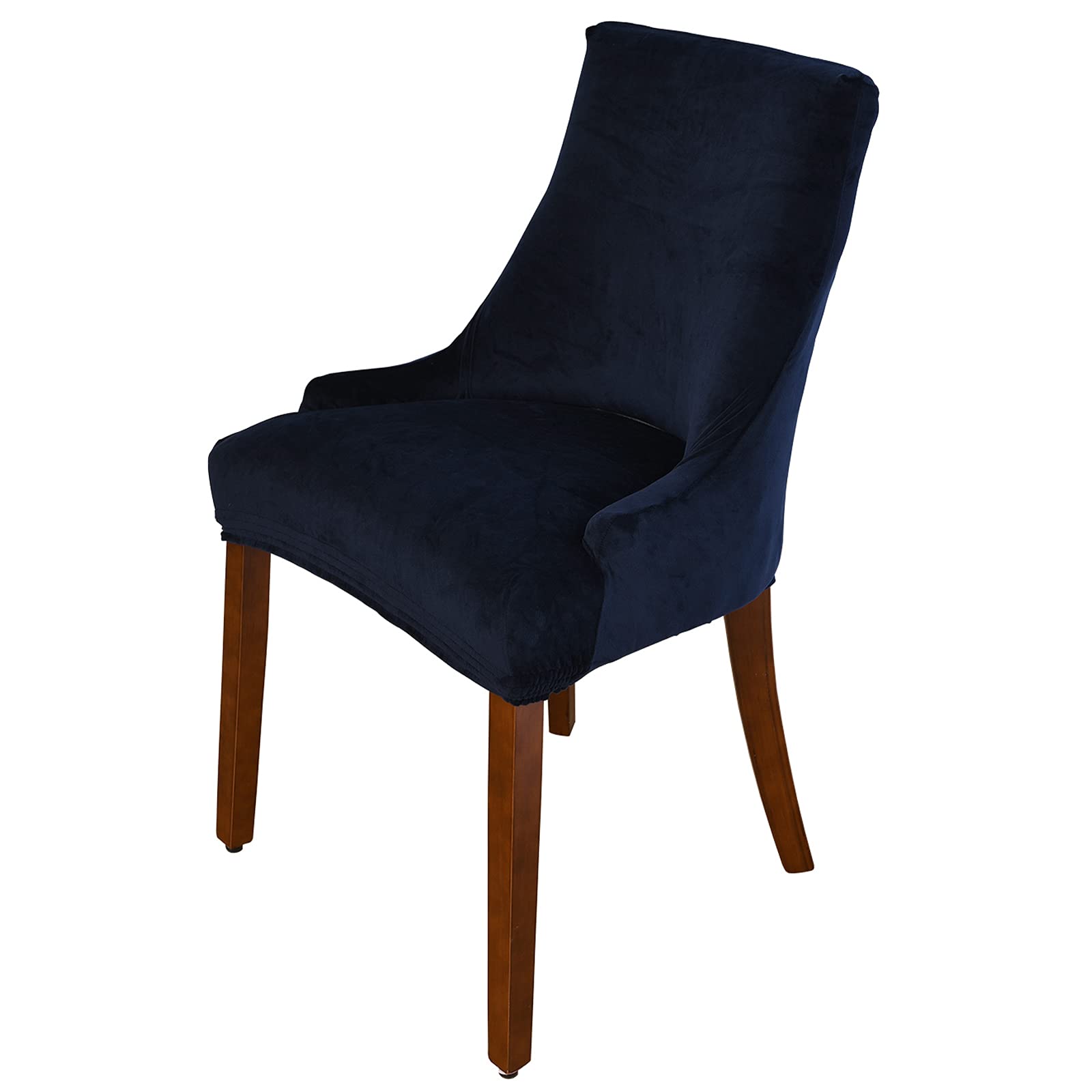 Velvet Wingback Chair Cover Slipcover - Stretch Washable Armchair Protector for Dining Room, Banquet & Home Decor - Navy Blue (Set of 1) | Perfect for Parties, Weddings & Living Room Furniture Protection