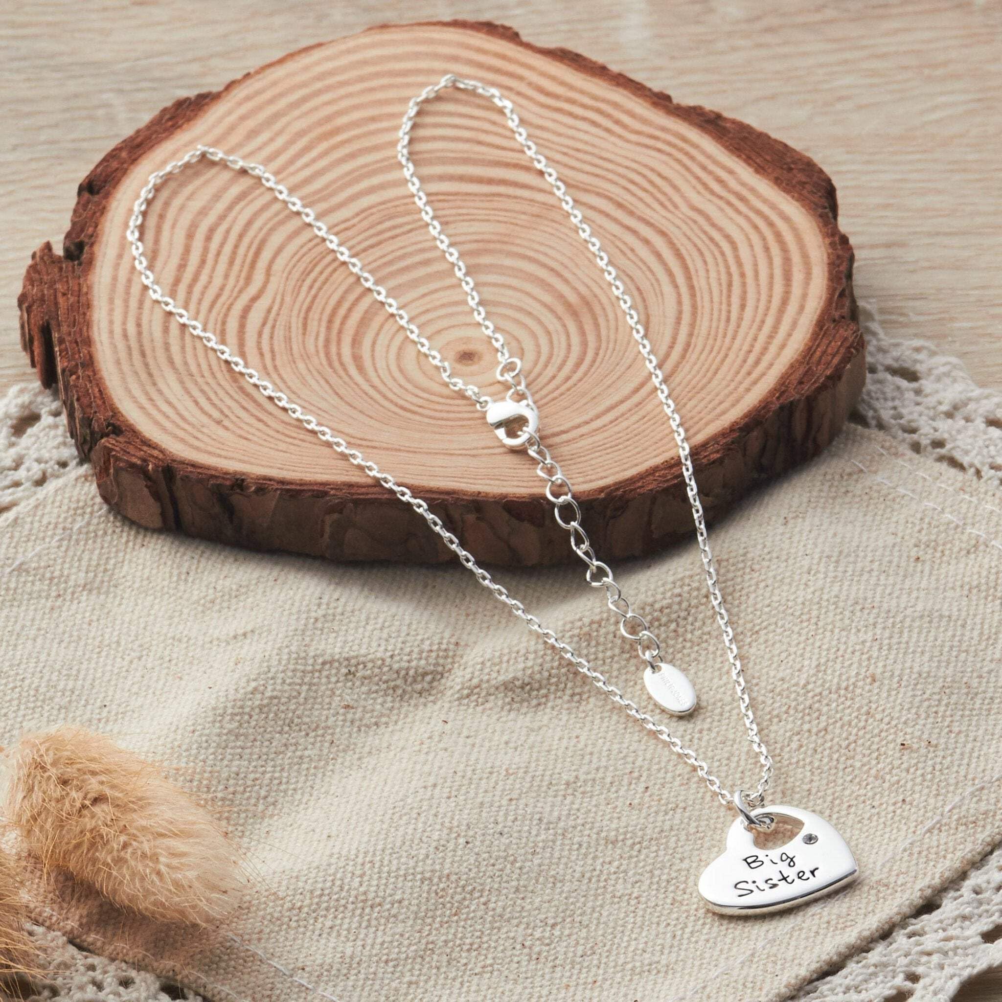 Philip Jones Big Sister Heart Necklace with Zircondia® Crystals - Elegant Gift for Sisters, Birthday & Anniversary Jewelry - Perfect for Special Occasions & Everyday Wear