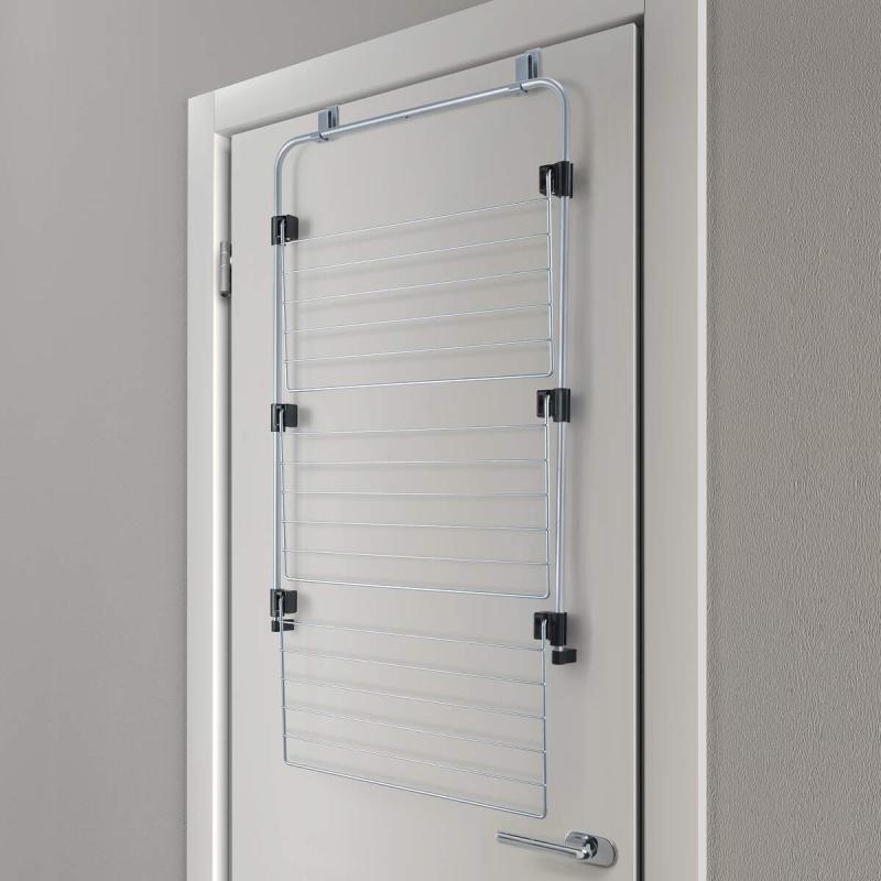 Gale 11 Over The Door Shower Laundry Drying Rack - Silver Metal Space Saving Clothes Dryer for Small Apartments & Bathrooms | Perfect for Drying Delicates, Swimwear & Hand Wash Items
