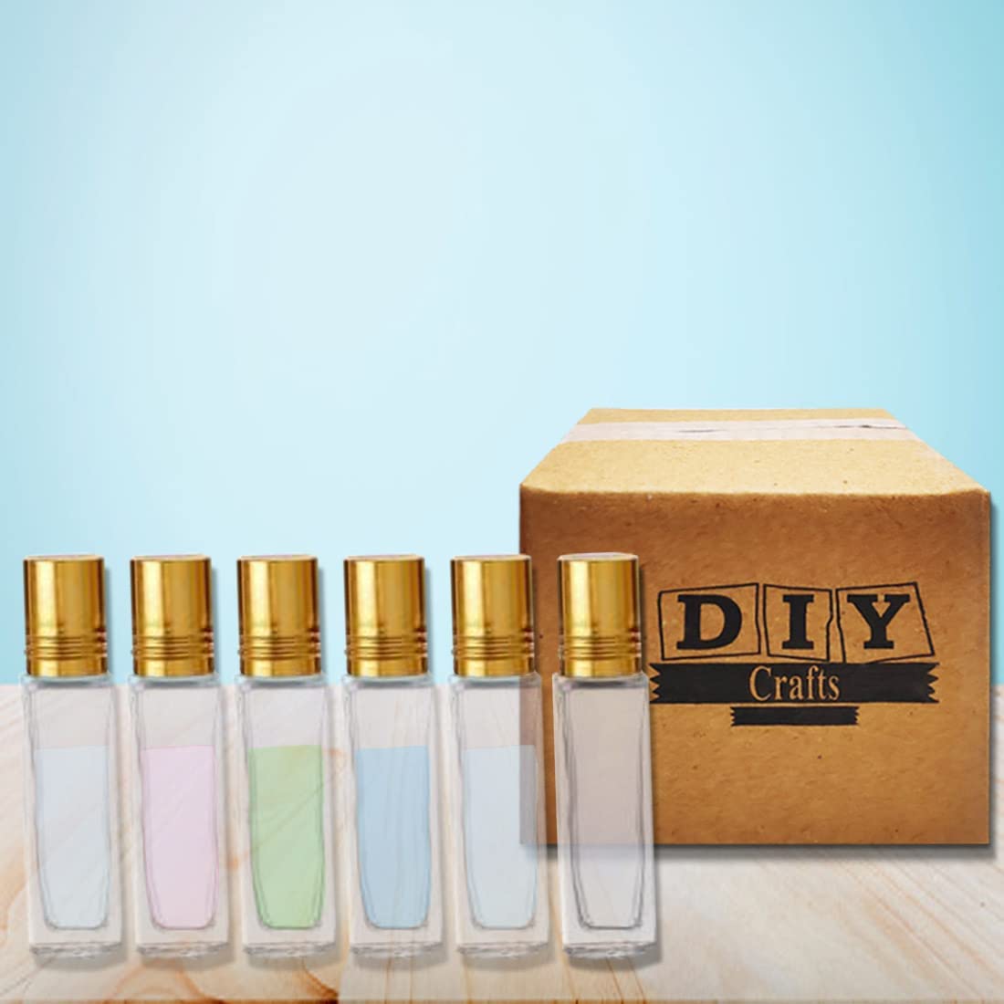 12 Pack Clear Glass Roller Ball Bottles - 10ml Empty Refillable Essential Oil Roller Bottles for DIY Crafts, Perfume, Lip Balm & Fragrance - Travel Size Portable for Aromatherapy, Skincare & On-the-Go Use