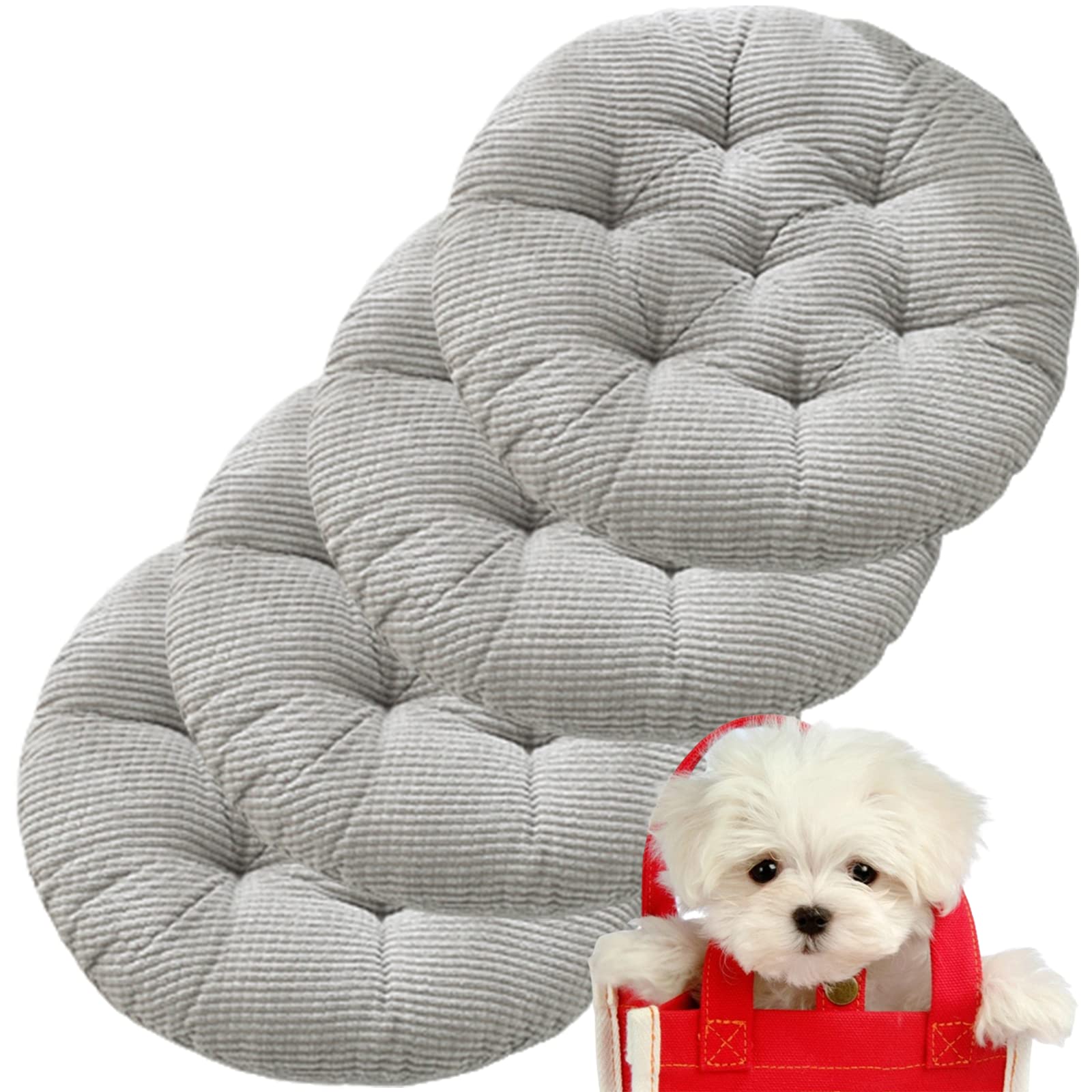 Round Floor Pillows Cushions Set of 4 - 50cm/20in Gray Seat Pads for Meditation, Yoga, Living Room, Sofa & Balcony - Soft Outdoor Indoor Floor Seating for Relaxation & Comfort