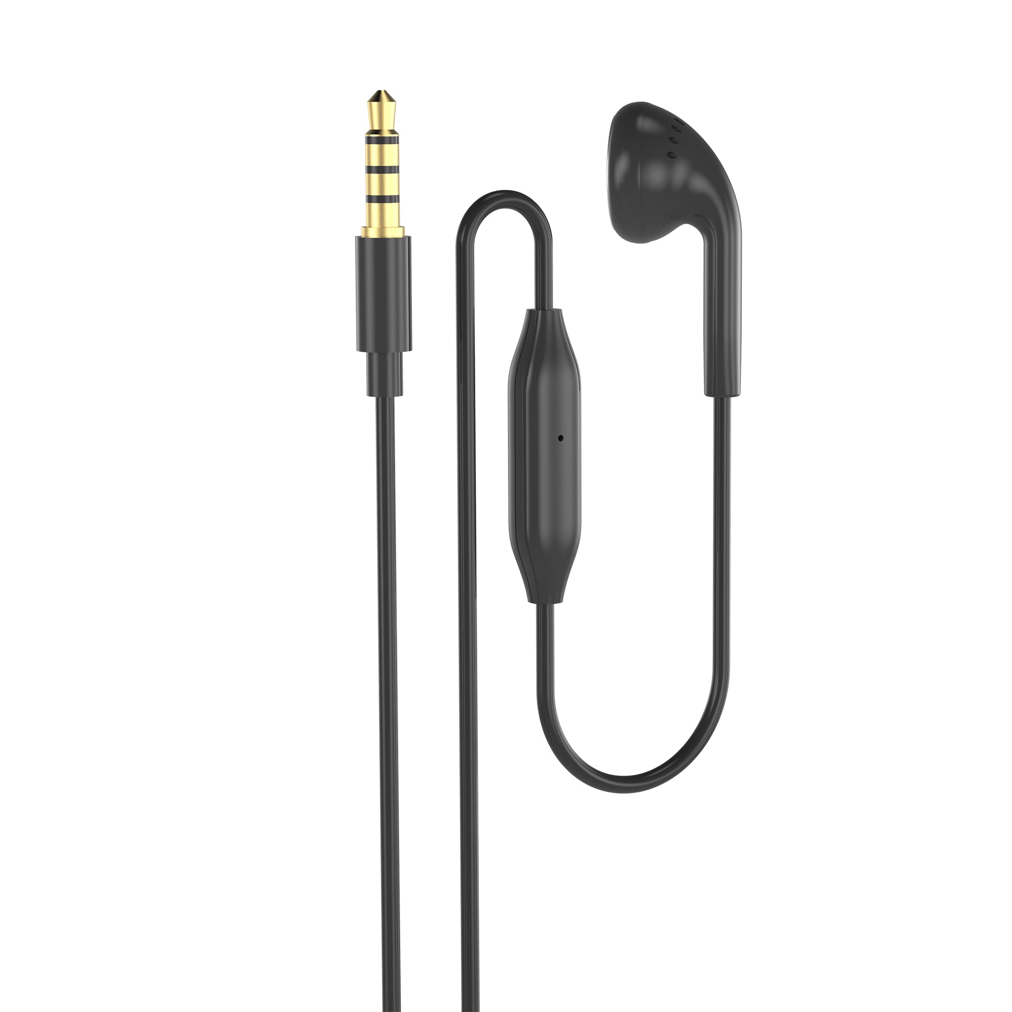 Single-Sided Headset with Microphone - Noise Cancelling Earphone for Calls & Music, 3.5mm Jack Compatible with PC, Laptop, Phone (120cm Cable) - Perfect for Driving, Online Meetings & Remote Work