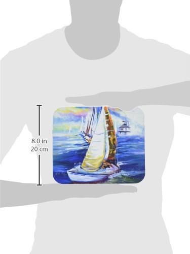 JMK1073MP Sailboats Mouse Pad - Large Washable Non-Slip Desk Mat for Computer, Laptop, Gaming & Office Use | Perfect Hot Pad & Trivet for Kitchen | Nautical Home Decor