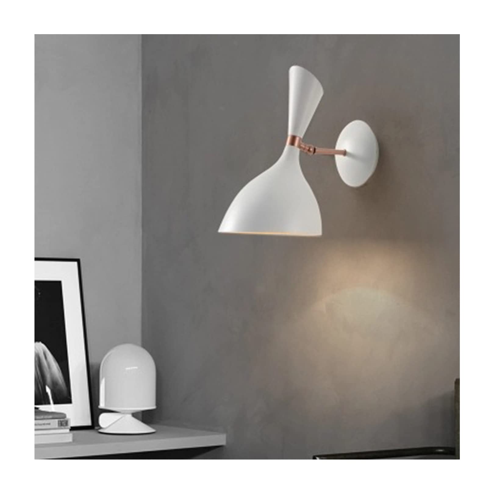 Natuogo Adjustable Swing Arm Wall Sconce Light - Black/White Metal Wall Mounted Lamp with E27 Base for Bedroom, Living Room, Bedside - Perfect for Reading, Nightstand Lighting & Home Decor (Bulbs Not Included)