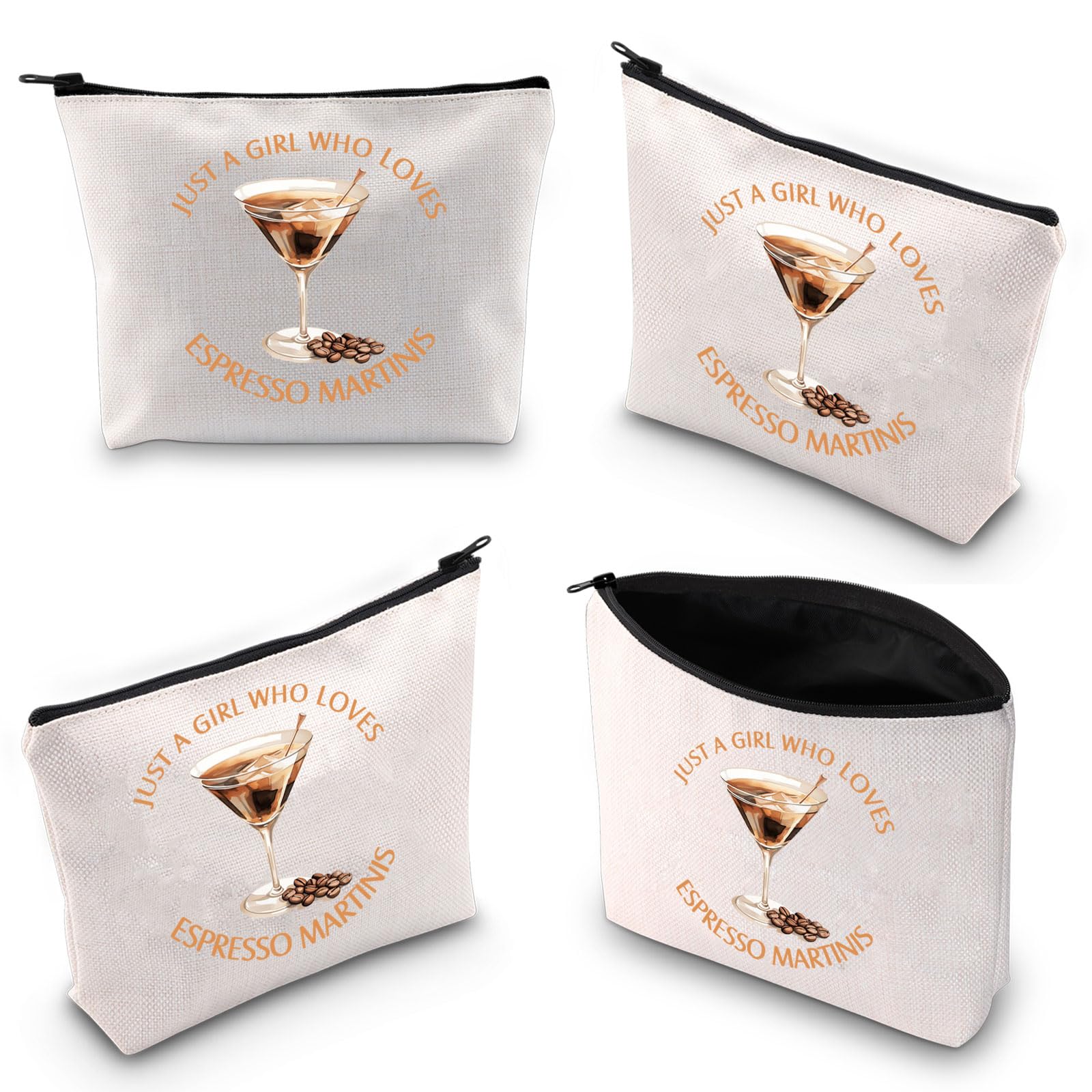 XYANFA Espresso Martini Makeup Bag for Women - Cosmetic Travel Organizer with Zipper Pouch - Perfect Gift for Coffee Lovers, Cocktail Enthusiasts & Martini Fans - Great for Travel, Parties & Everyday Use