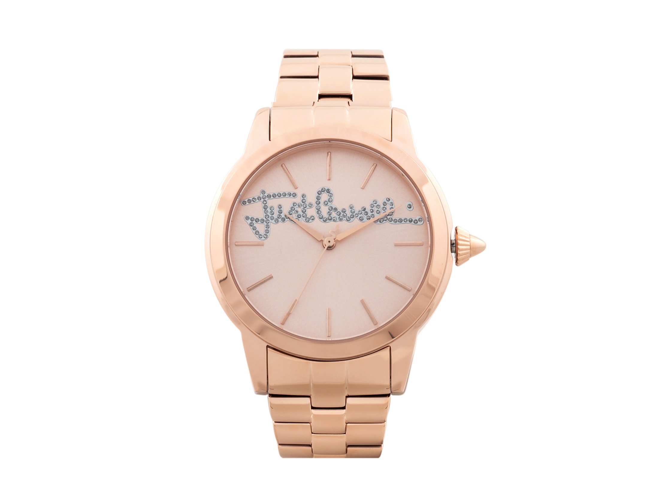 Just Cavalli Women's Rose Gold LOGO Mohair Watch - Elegant Fashion Accessory for Parties, Work & Everyday Wear