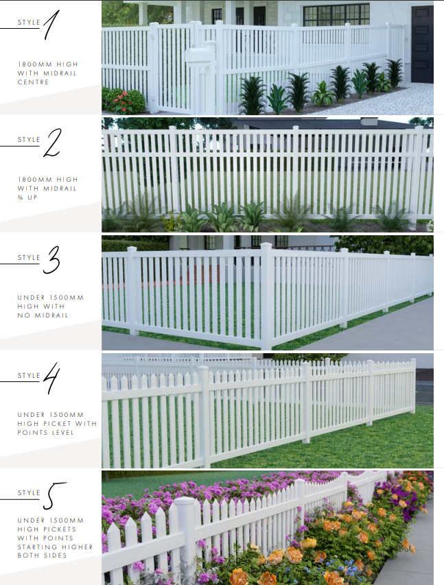 White PVC Vertical Paling Fence Panel Kit 2388mm x 1800mm - Durable Picket Fence with 7 Year Warranty - Perfect for Garden, Yard, and Privacy Fencing