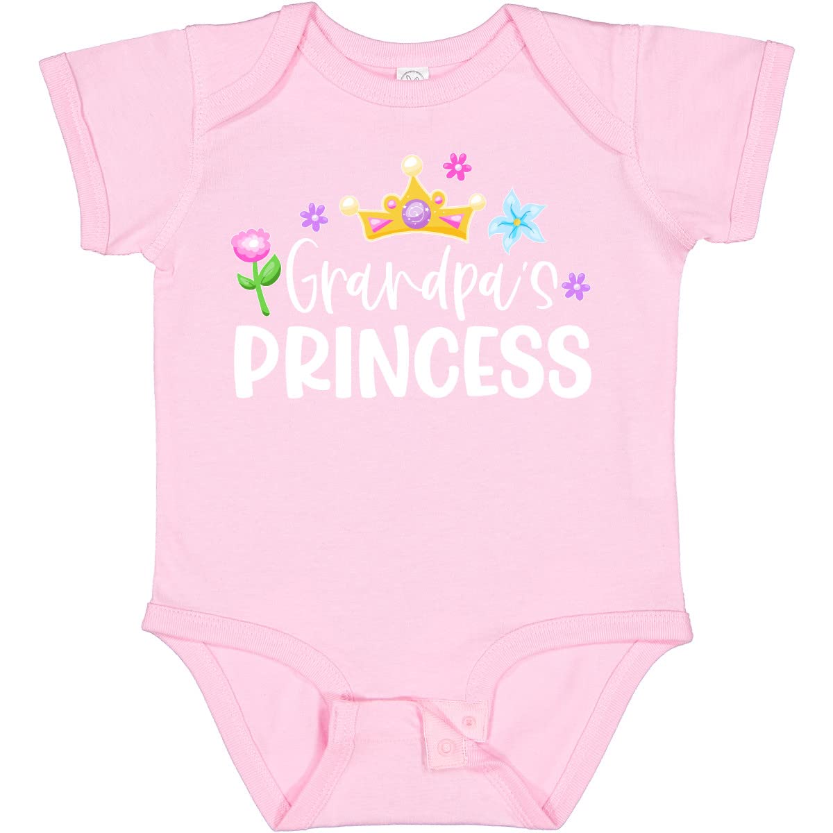 Grandpa's Princess Baby Bodysuit - Floral Crown Design for Special Occasions