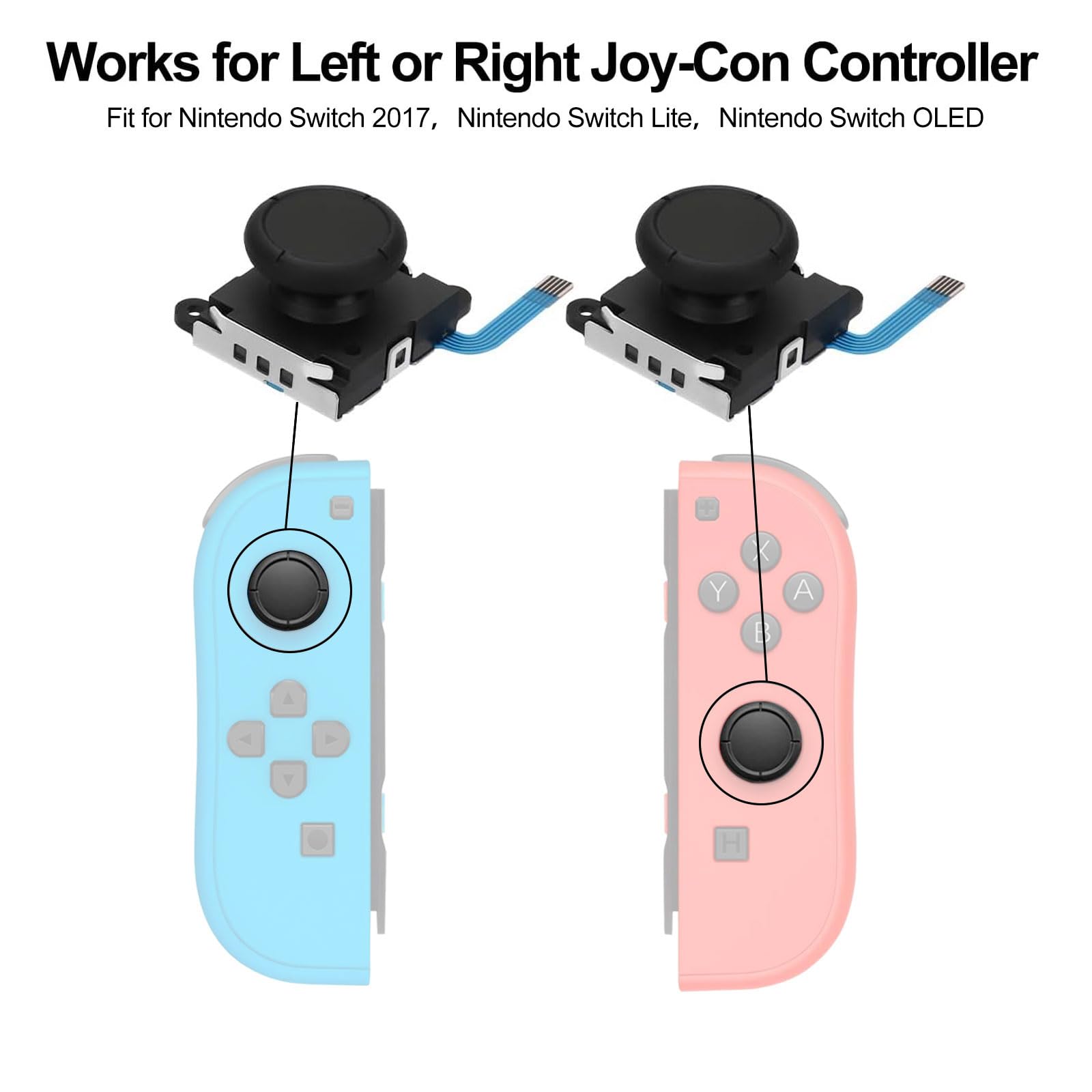 EEEKit 68 in 1 Nintendo Switch Joy-Con Repair Kit - 3D Left & Right Analog Joysticks Set with Screwdriver Opening Tool - Perfect for DIY Switch Controller Repairs & Maintenance