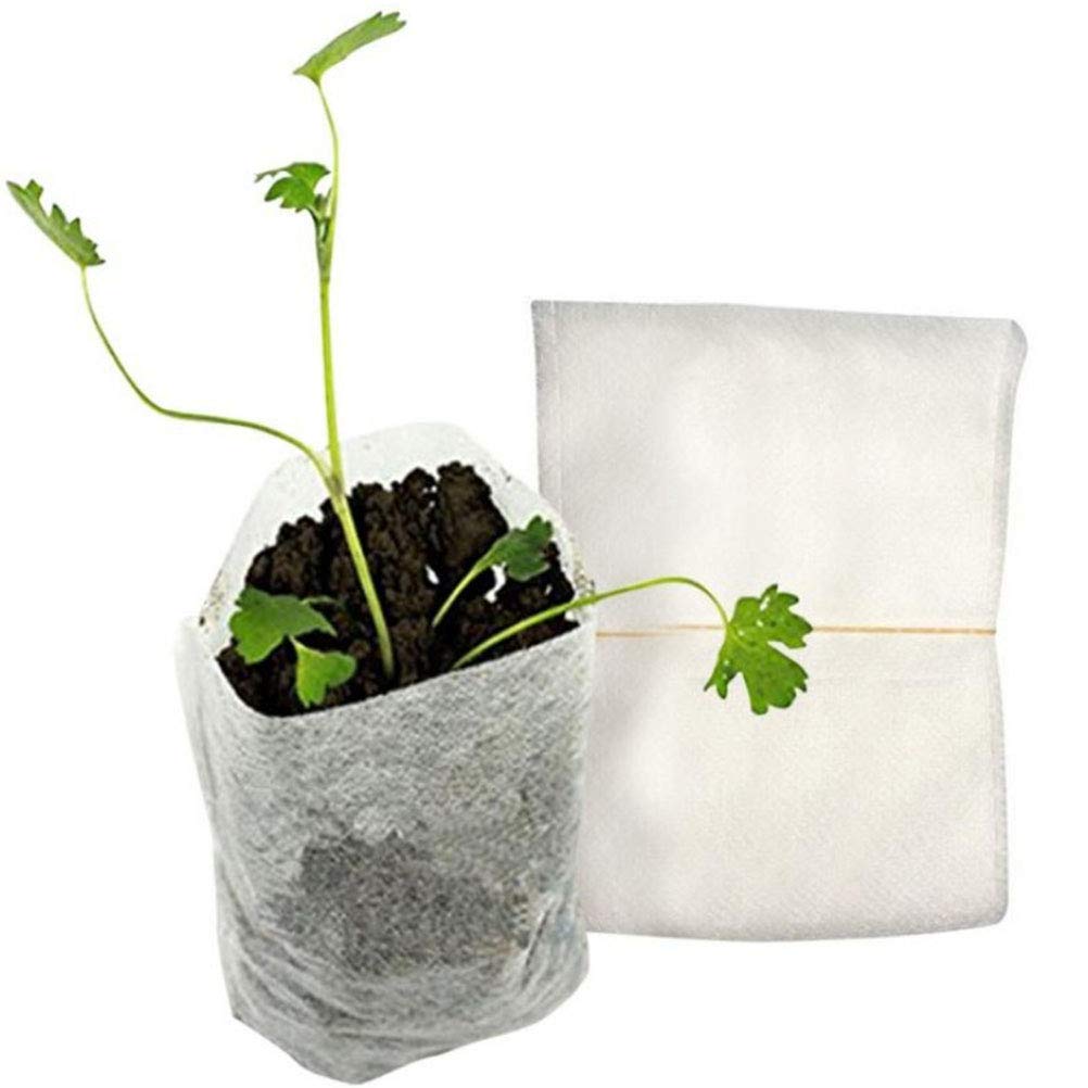 Yardwe 200PCS Non-Woven Plant Grow Bags - 4.3 x 2.8 Inch Nursery Fabric Pots for Seedlings, Vegetables & Herbs - Breathable & Durable Garden Planting Bags for Indoor/Outdoor Gardening