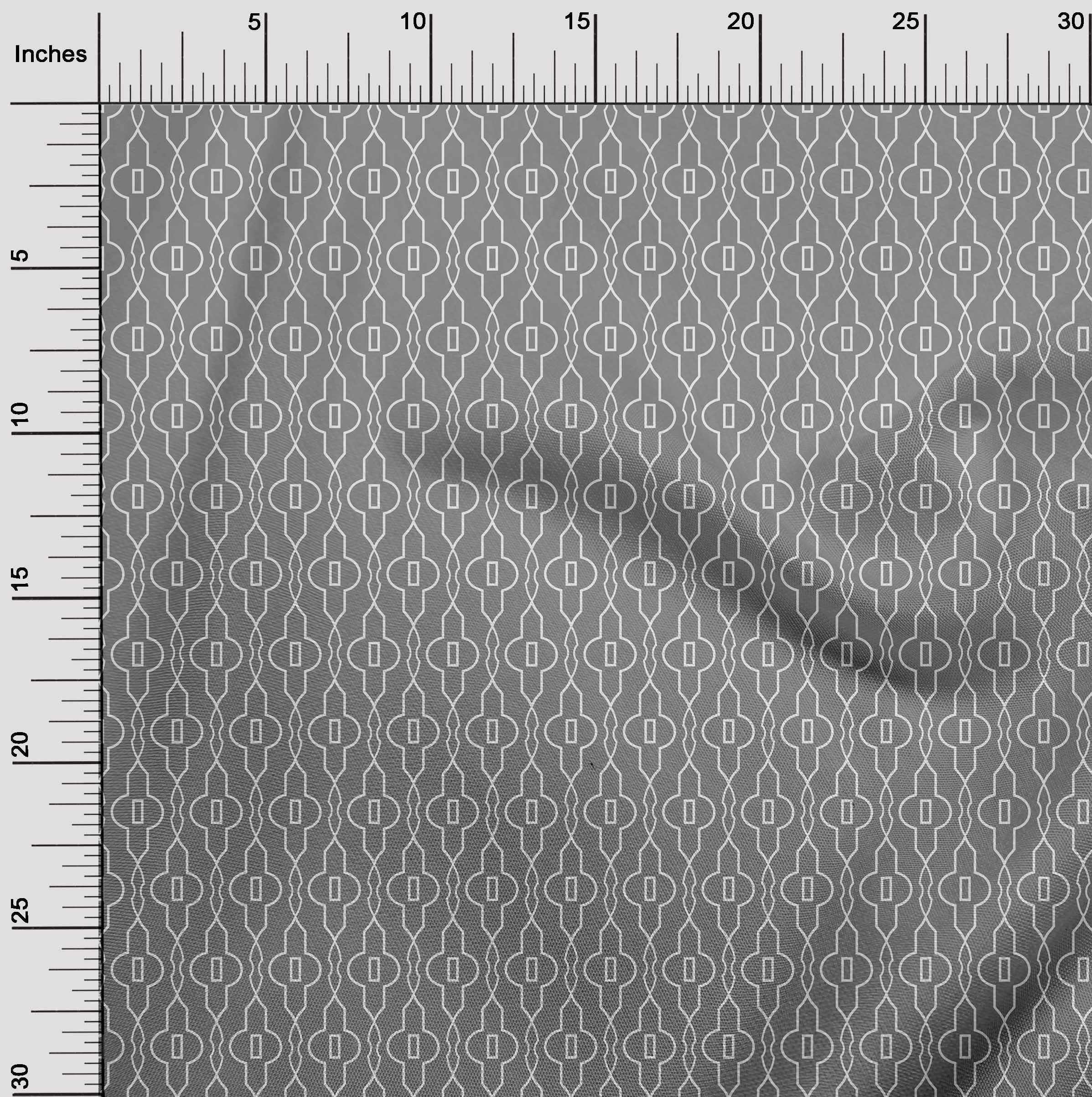 oneOone Polyester Spandex Gray Geometric Print Fabric - 56 Inch Wide for Sewing, DIY Crafts, Upholstery & Home Decor Projects (7985)