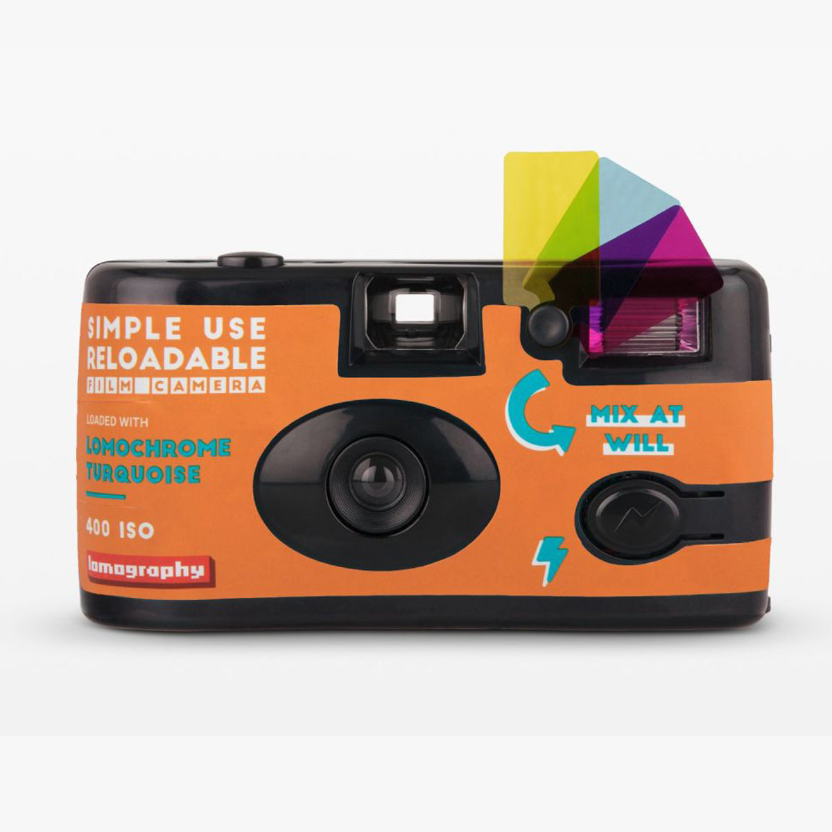 35mm Film Camera - Lomo Simple Use Turquoise Color (Preloaded with Film) | Vintage Style Point & Shoot Camera for Travel, Street Photography & Creative Shooting
