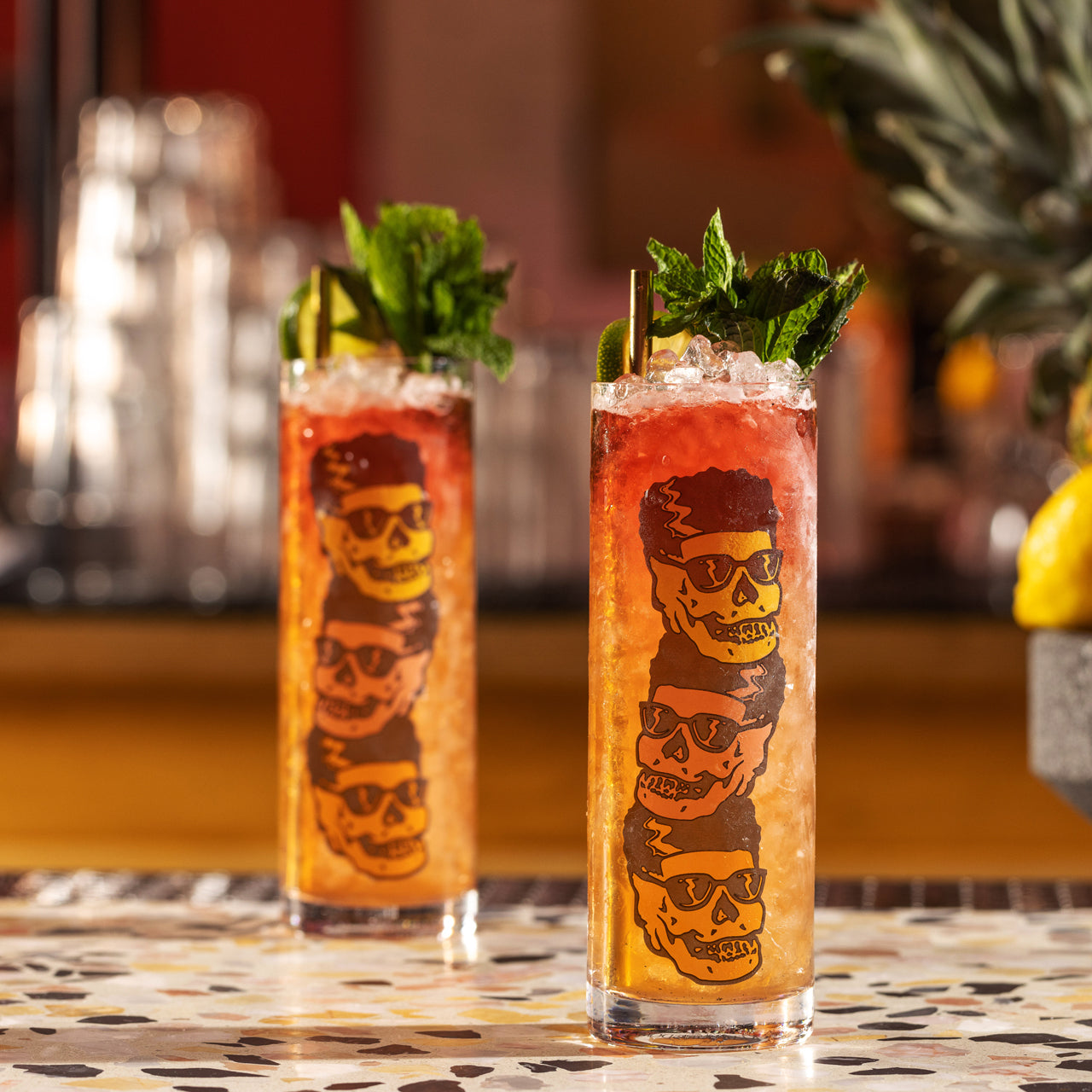 MUSTIPHER Zombie Glass - 15oz (450ml) Tumbler Cup - Set of 24 - Perfect for Halloween Parties, Horror Themed Events & Bar Drinks