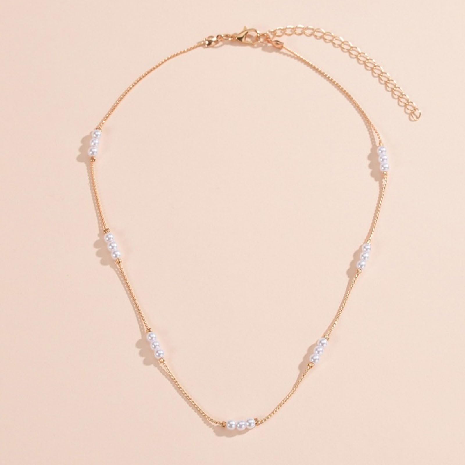 Elegant Pearl Choker Necklace for Women - Handmade Layered Gold Pearl Jewelry, Dainty Prom & Wedding Necklace, Trendy Dress Accessory & Party Favor Gift - Perfect for Weddings, Parties, Proms & Special Occasions