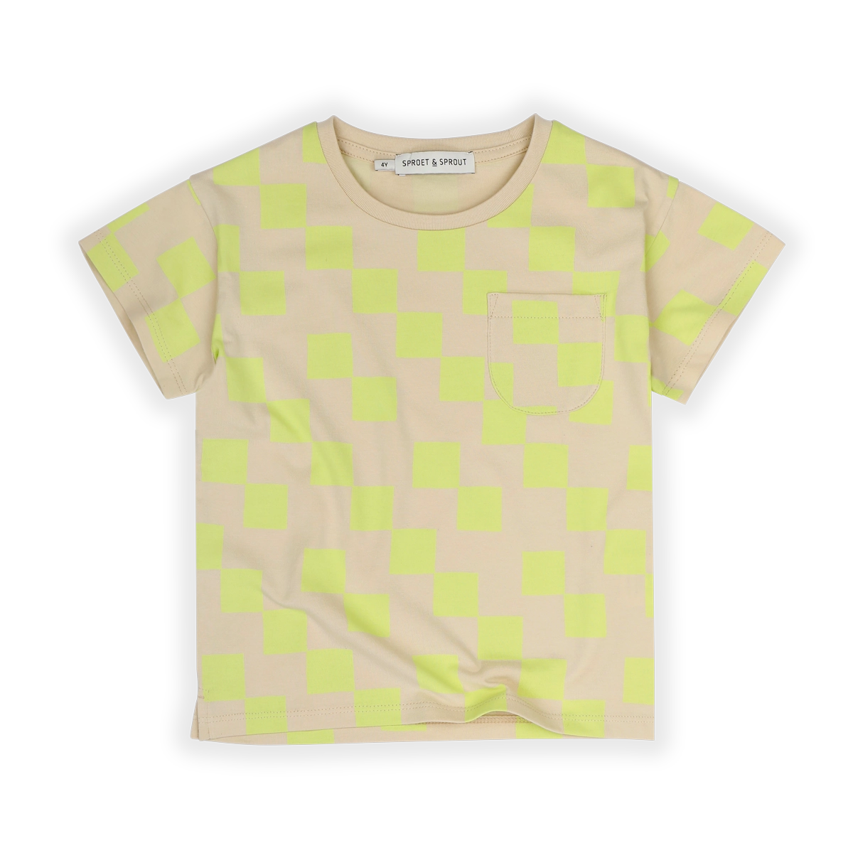 Stylish Pocket Blocks Print T-Shirt by Sproet & Sprout - Trendy Casual Wear for Everyday Outfits & Street Fashion
