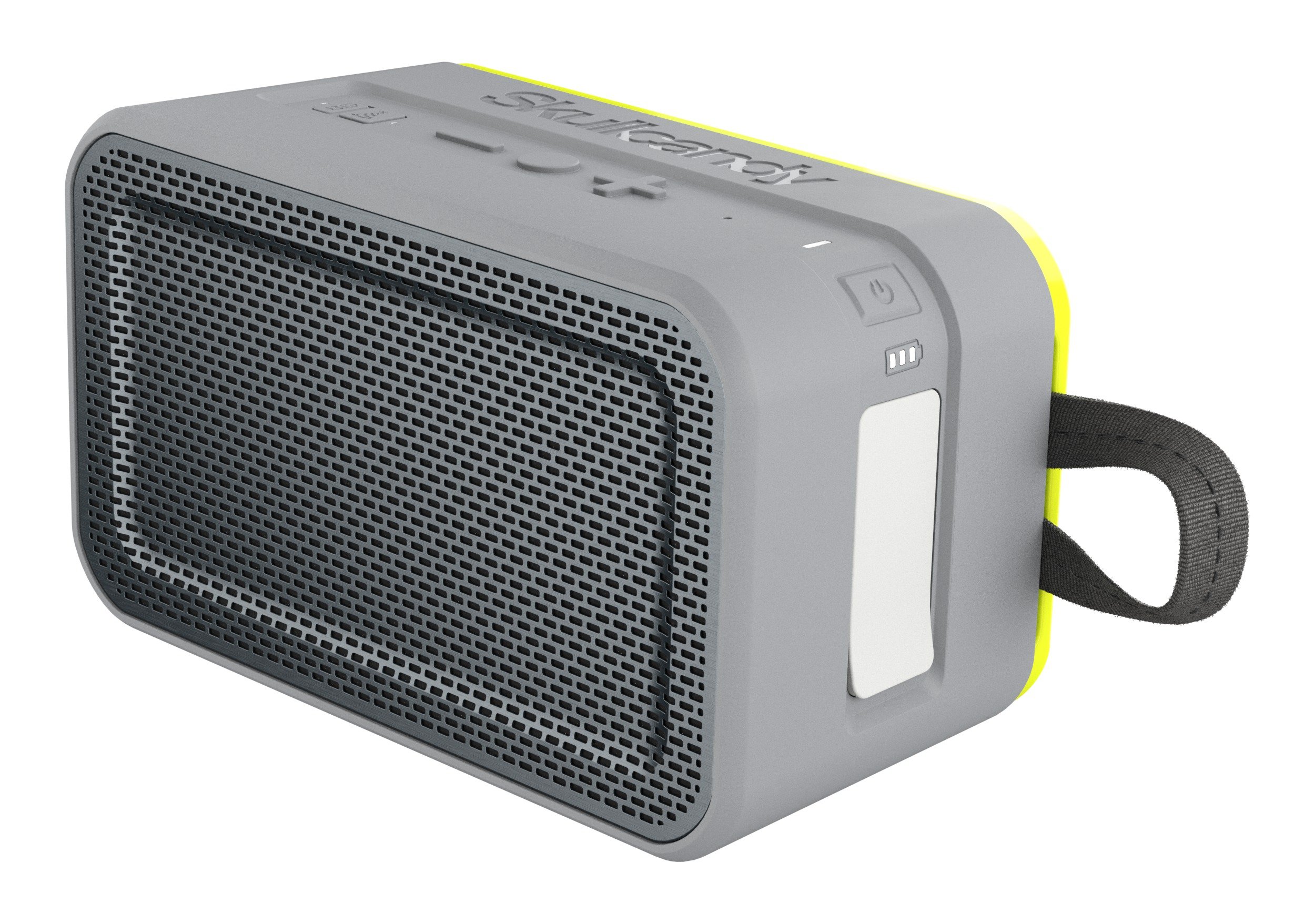 Skullcandy Barricade XL Waterproof Bluetooth Speaker - Wireless, Portable, Impact Resistant, 10-Hour Battery, 33ft Range (Gray/Hot Lime) - Perfect for Pool Parties, Beach Outings & Outdoor Adventures
