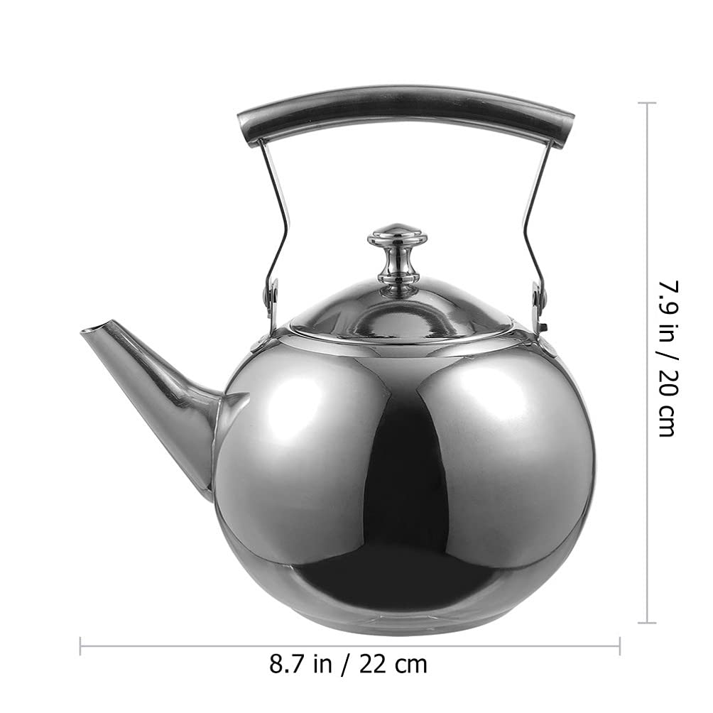 Premium 2L Stainless Steel Whistling Tea Kettle - Stovetop Safe Teapot with Built-in Strainer for Perfect Tea Brewing | Ideal for Home Kitchen, Camping & Office Use (Silver)
