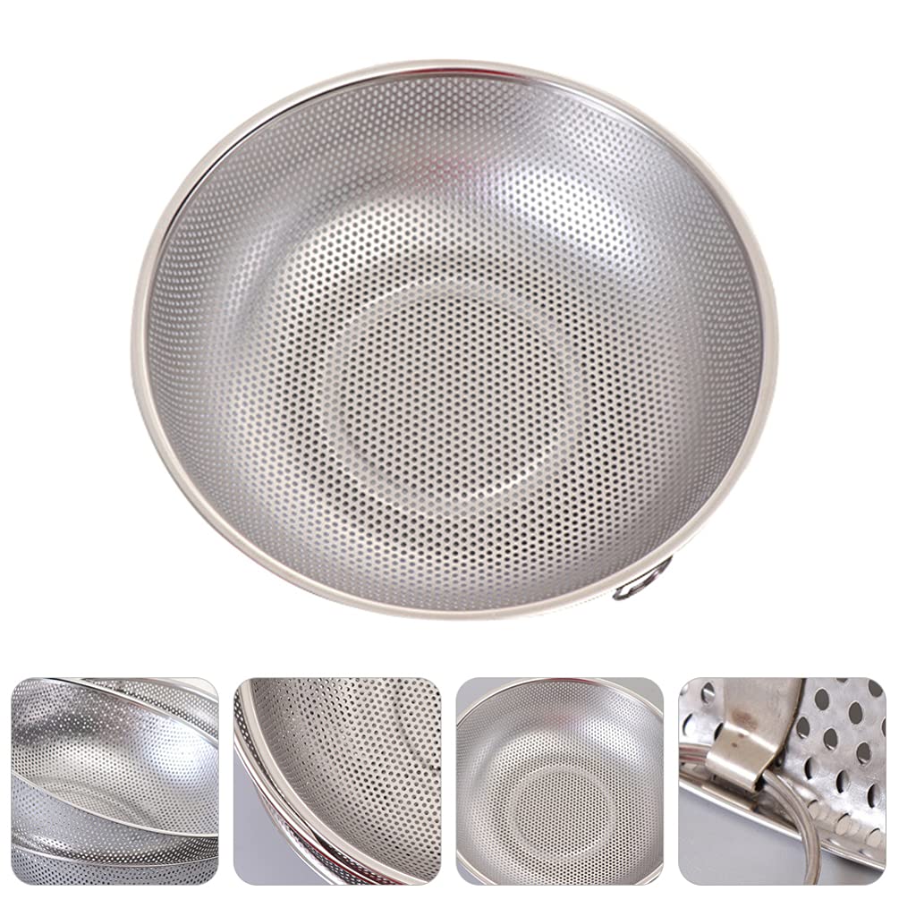 Stainless Steel Rice Washing Basket with Drain Holes - Multi-Purpose Kitchen Colander for Washing Vegetables, Fruits, Rice & Draining Pasta - Perfect for Cooking, Meal Prep & Healthy Eating