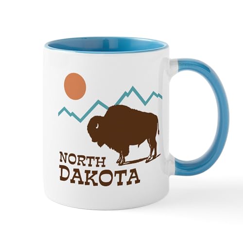White/Blue Inside - North Dakota Mug