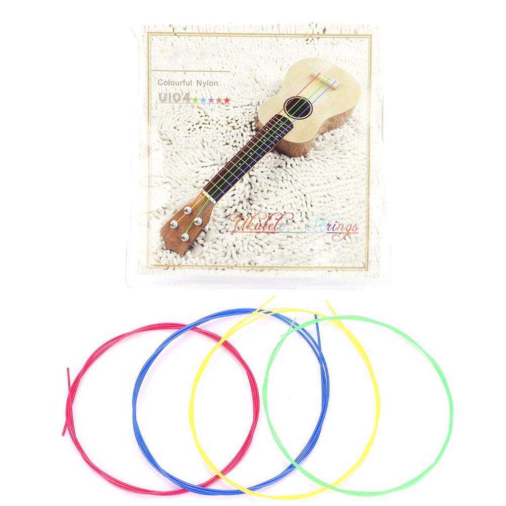BNineteenteam Colorful Nylon Ukulele Strings - Premium Replacement Strings for Soprano, Concert & Tenor Ukuleles - Perfect for Performances, Practice & String Replacement (Set of 4)
