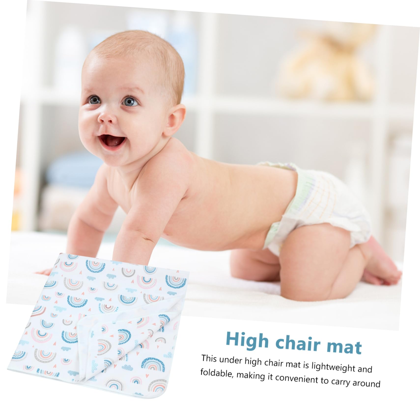 Non-Slip Multipurpose Floor Mat for Babies & Toddlers - Waterproof Highchair Mat, Play Mat, Food Mat with Colorful Design | Perfect for Dining, Playtime & Nursery Protection