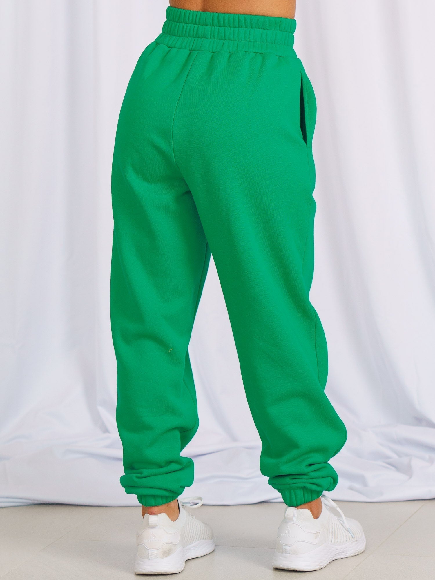 Revive Women's High-Waisted Green Track Pants - Soft Joggers for Yoga, Running & Lounge Wear