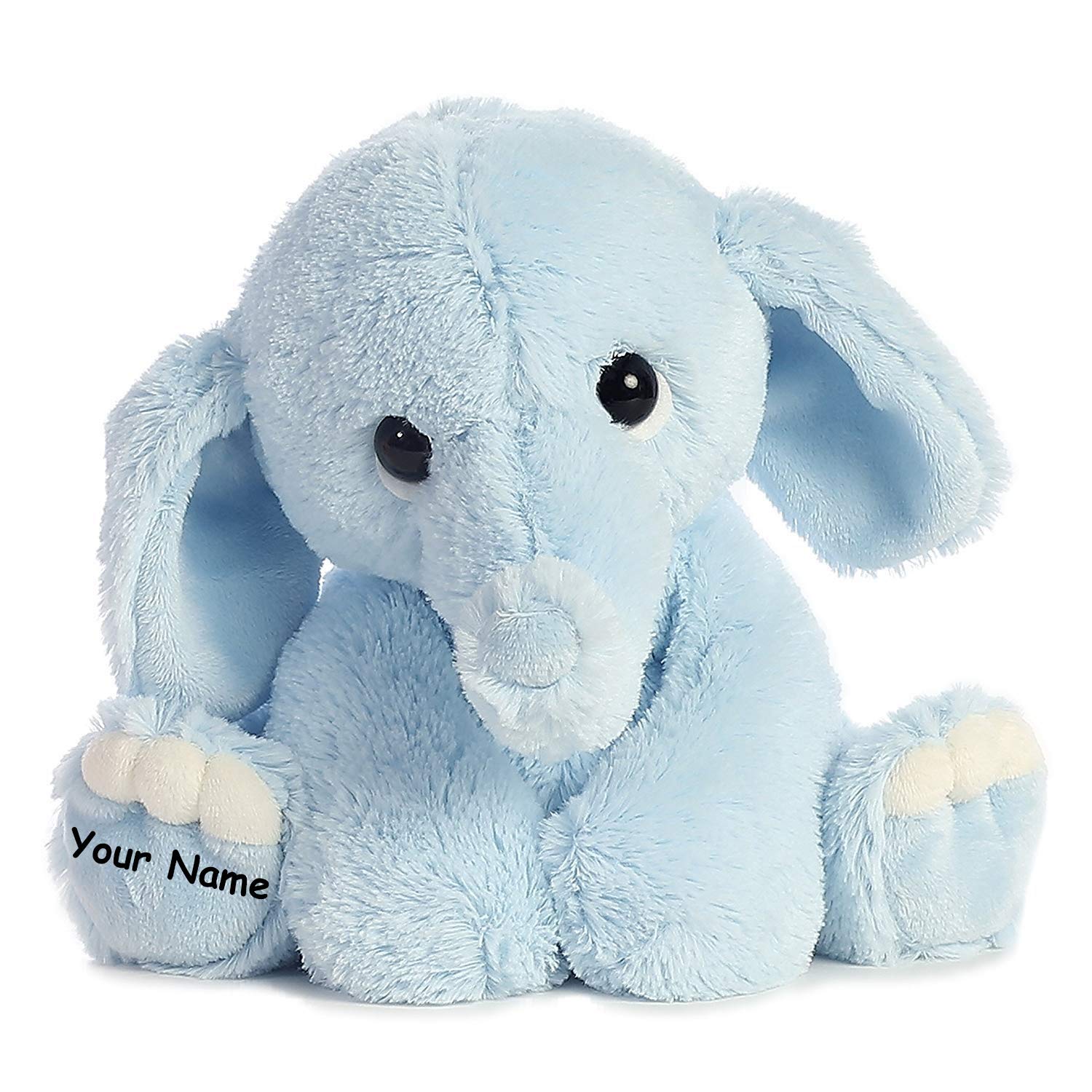 Ebba Baby Blue Elephant Plush Toy - Personalized Lil Benny Stuffed Animal with Custom Name, 9 Inch Soft Cuddly Keepsake for Newborns & Toddlers | Perfect Baby Shower Gift, Nursery Decor & First Birthday Present