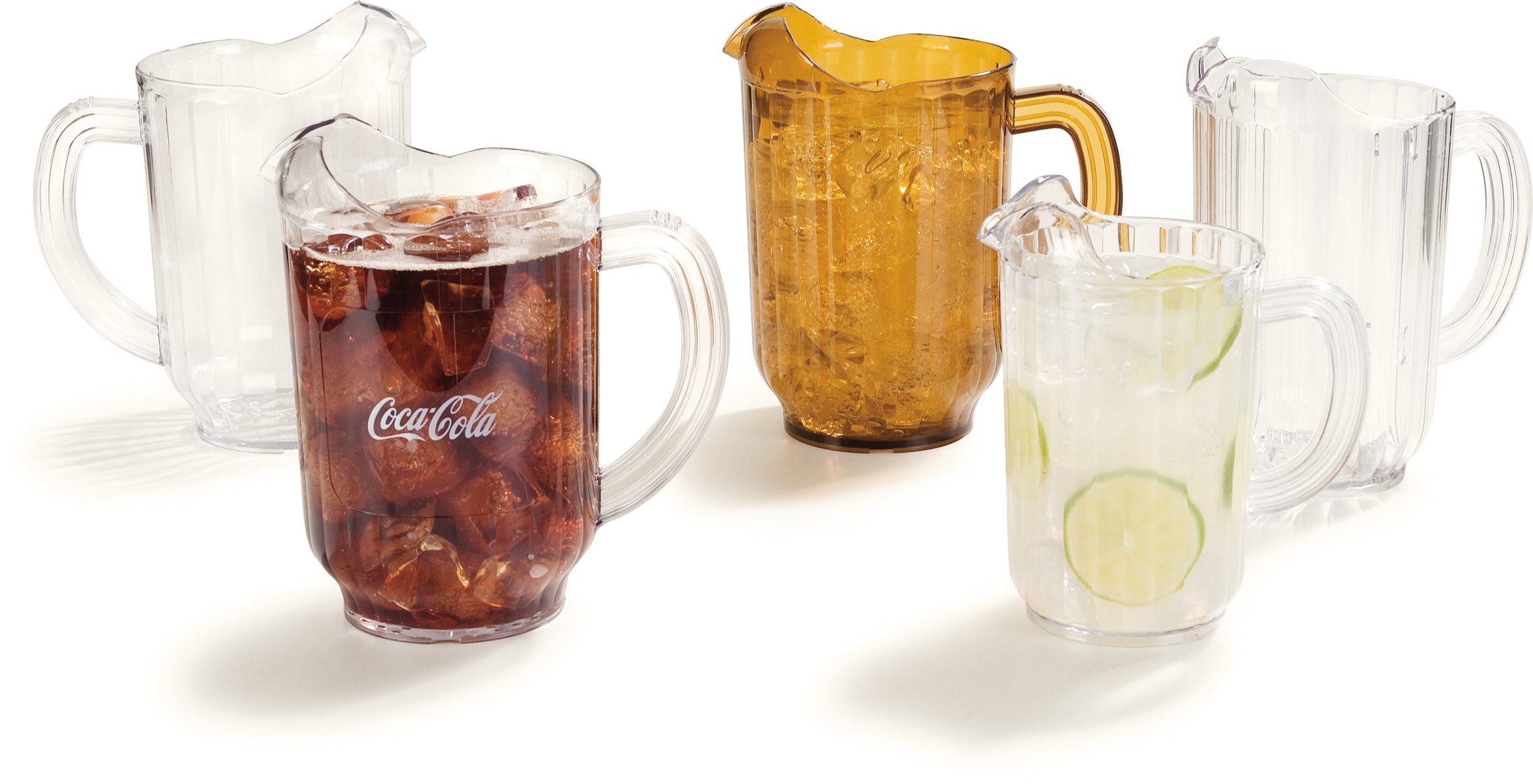 Carlisle Versapour 60 oz Clear Plastic Pitcher - Durable Amber Tall Pitcher for Restaurants, Catering & Commercial Kitchens | Perfect for Serving Beverages, Iced Tea, Lemonade & Water