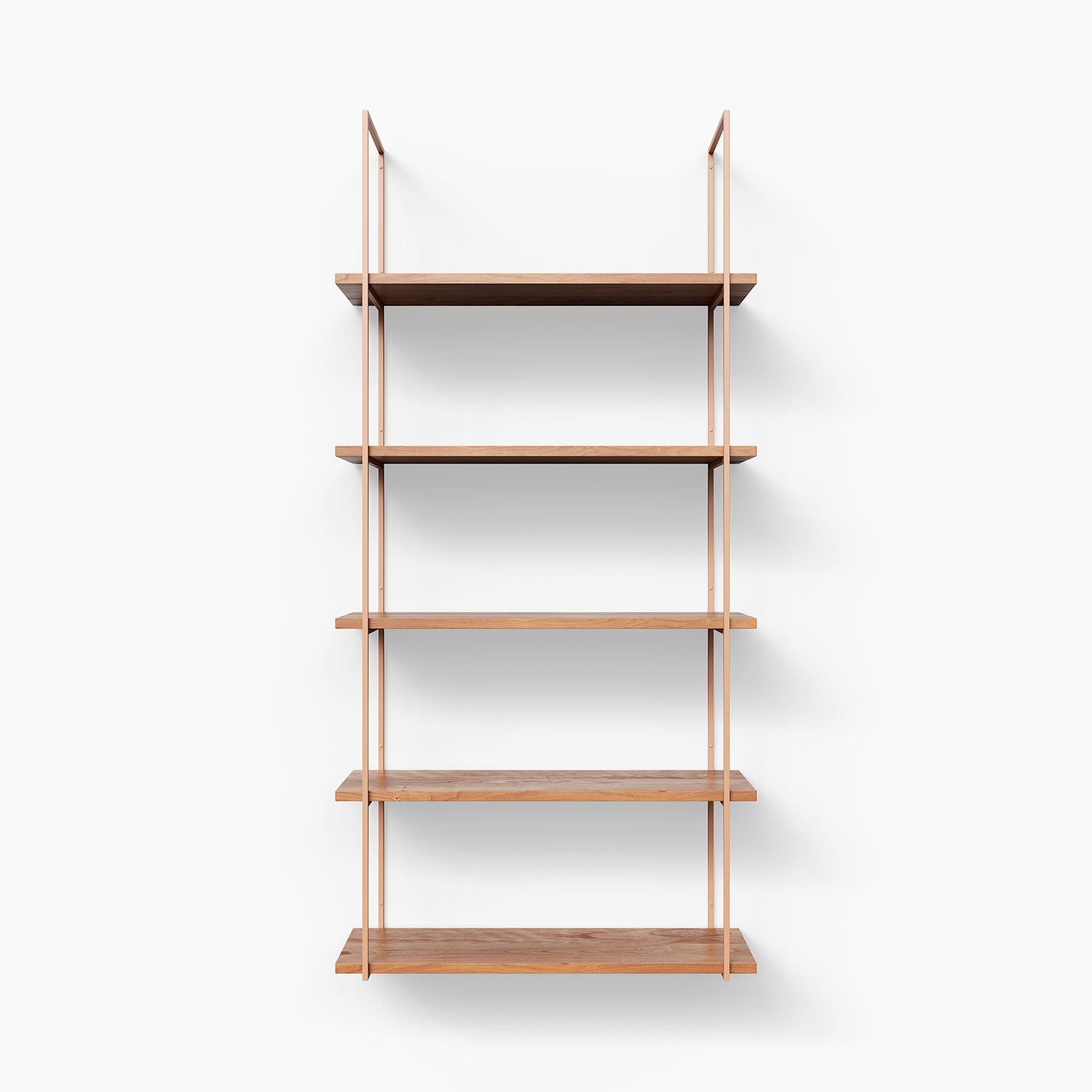 5-Tier Wooden Shelf - Lloyd Cherry Finish, Rustic Bookshelf for Living Room, Bedroom, or Office Storage - Perfect for Organizing Books, Plants, and Home Decor