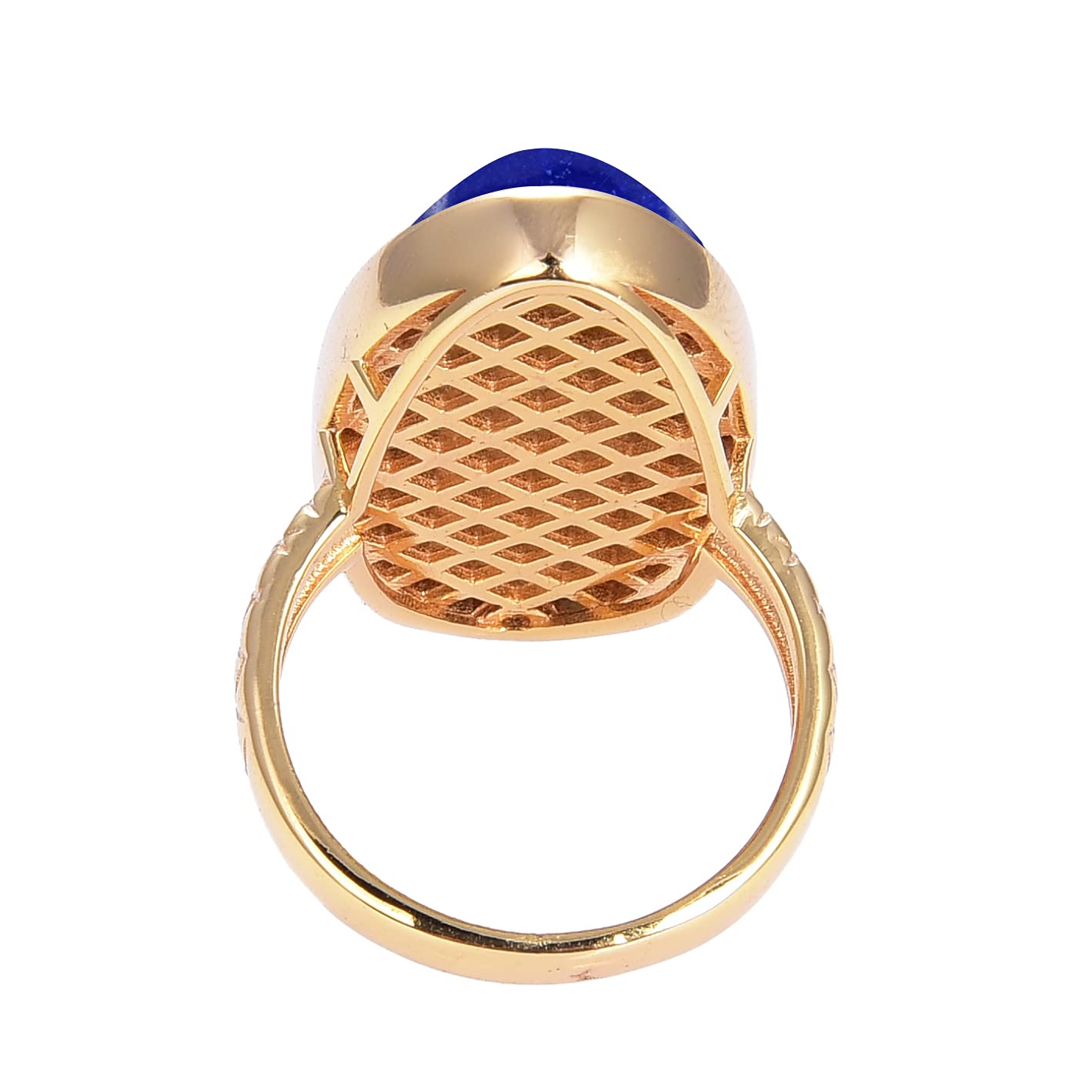 Vintage Lapis Lazuli Gold Over Sterling Silver Ring for Women - Elegant Bohemian Jewelry for Parties, Weddings & Gifts